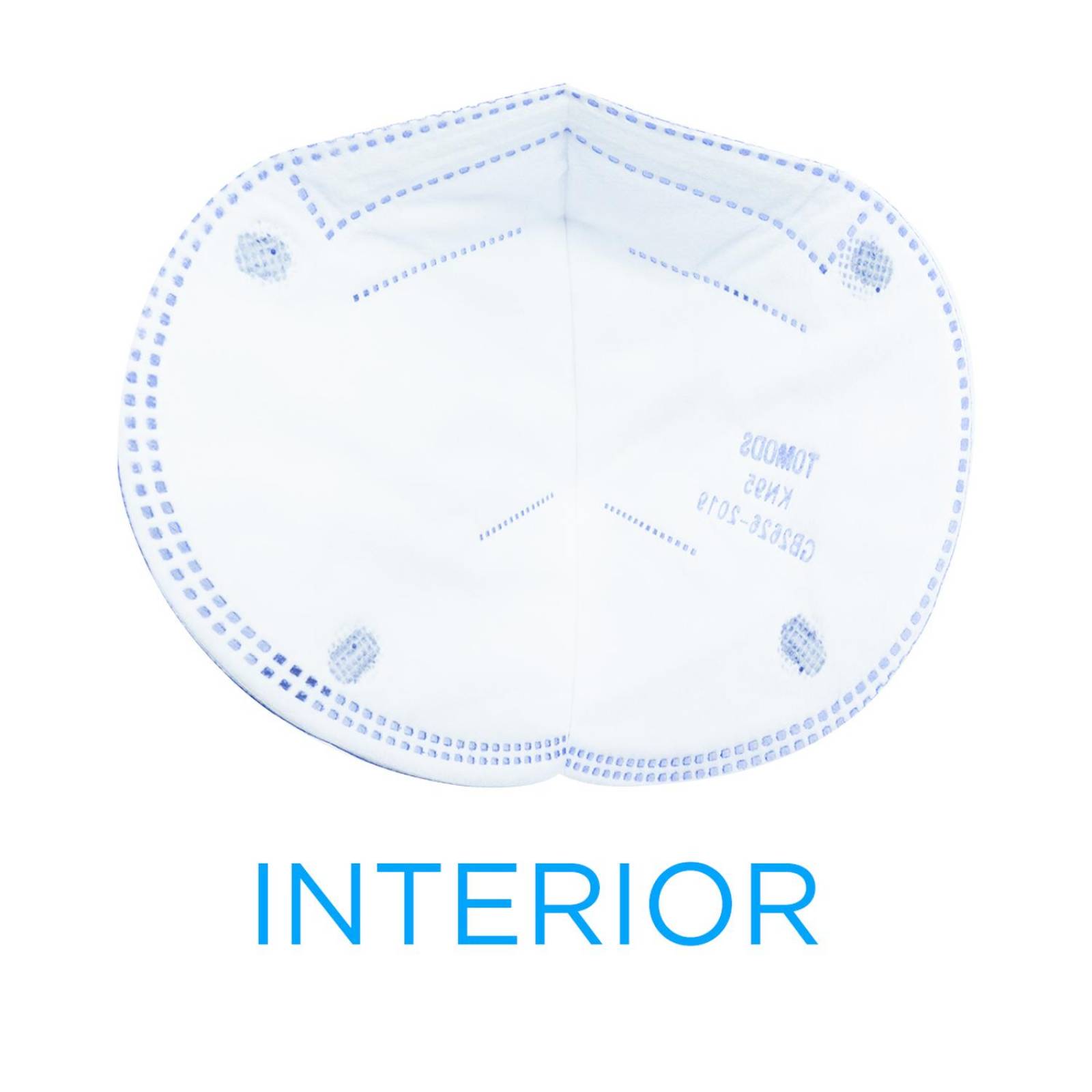 Cubrebocas Kn95 Tomods Mascarillas Certificados Caja 10 Pzs Azul Rey.