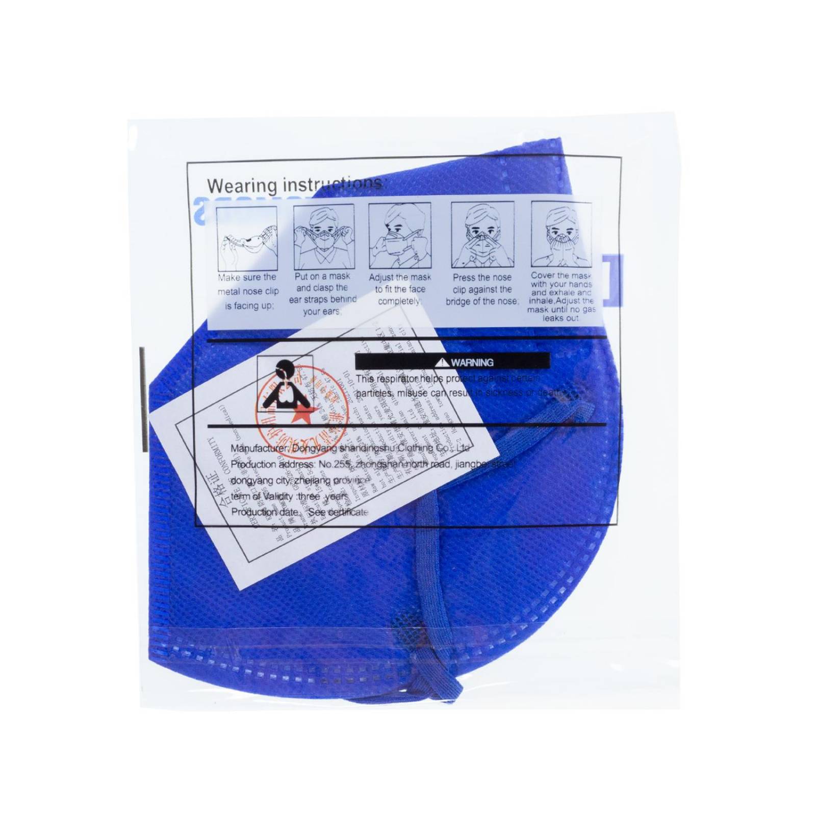 Cubrebocas Kn95 Tomods Mascarillas Certificados Caja 10 Pzs Azul Rey.