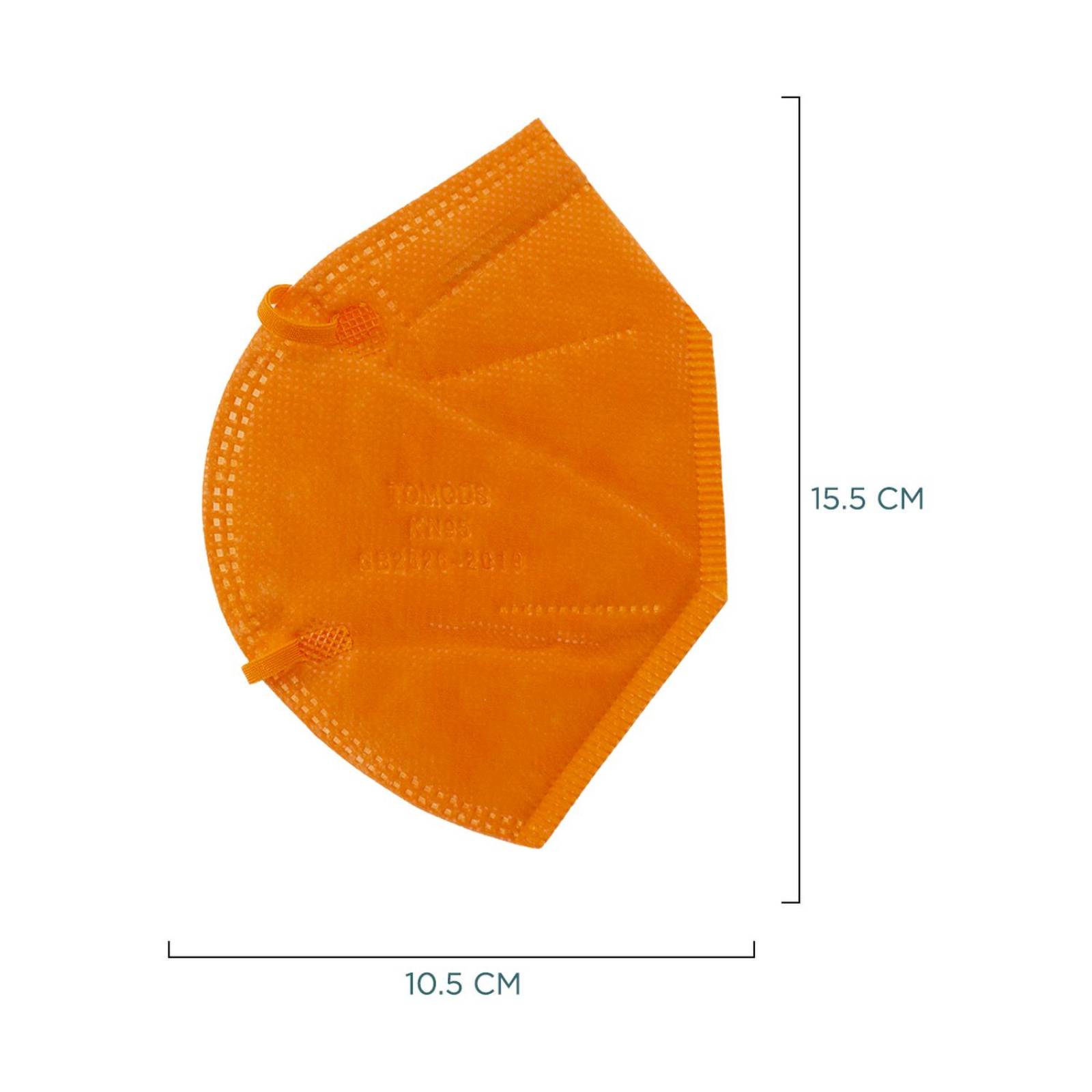 Cubrebocas Kn95 Tomods Mascarillas Certificados Caja 10 Pzs Naranja