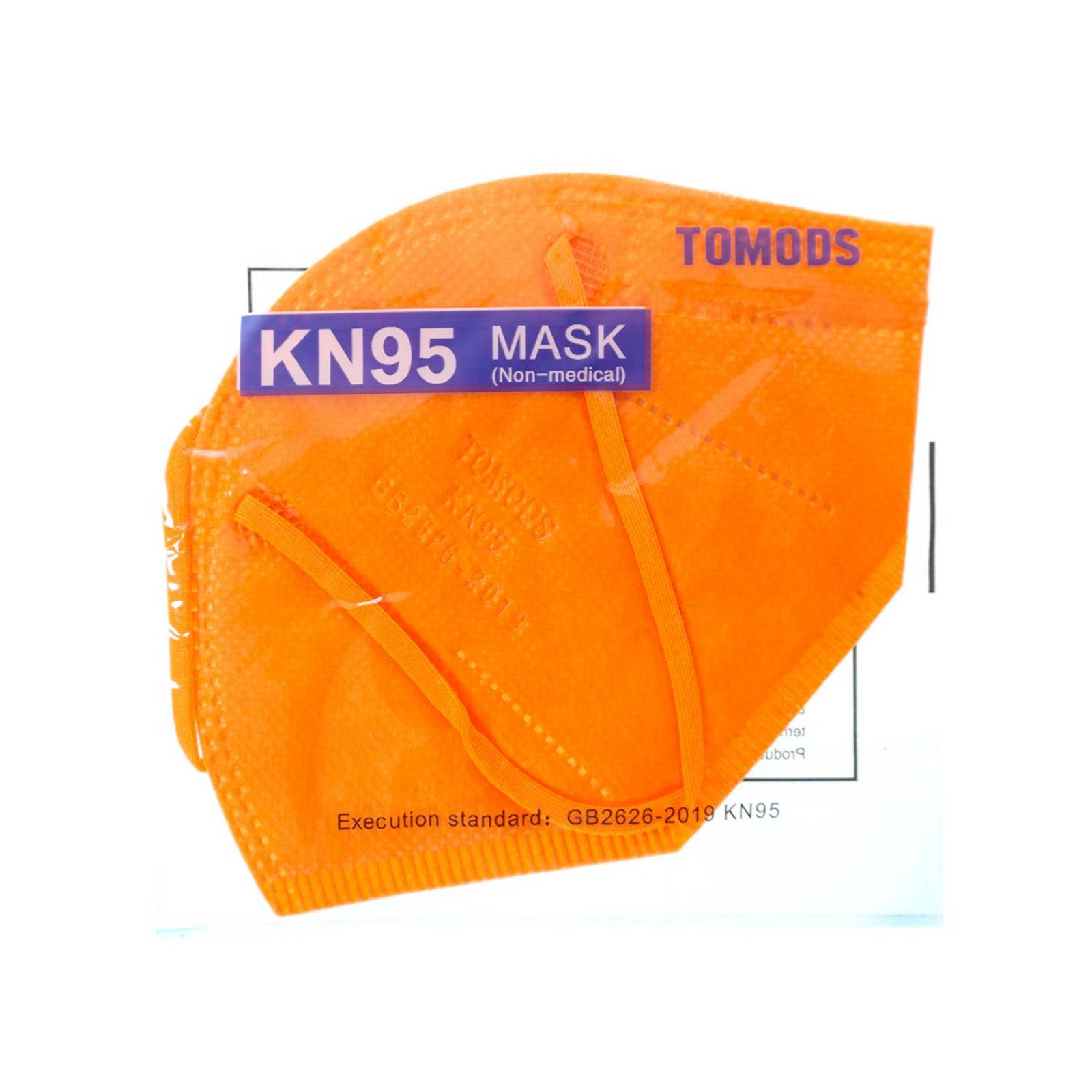 Cubrebocas Kn95 Tomods Mascarillas Certificados Caja 10 Pzs Naranja