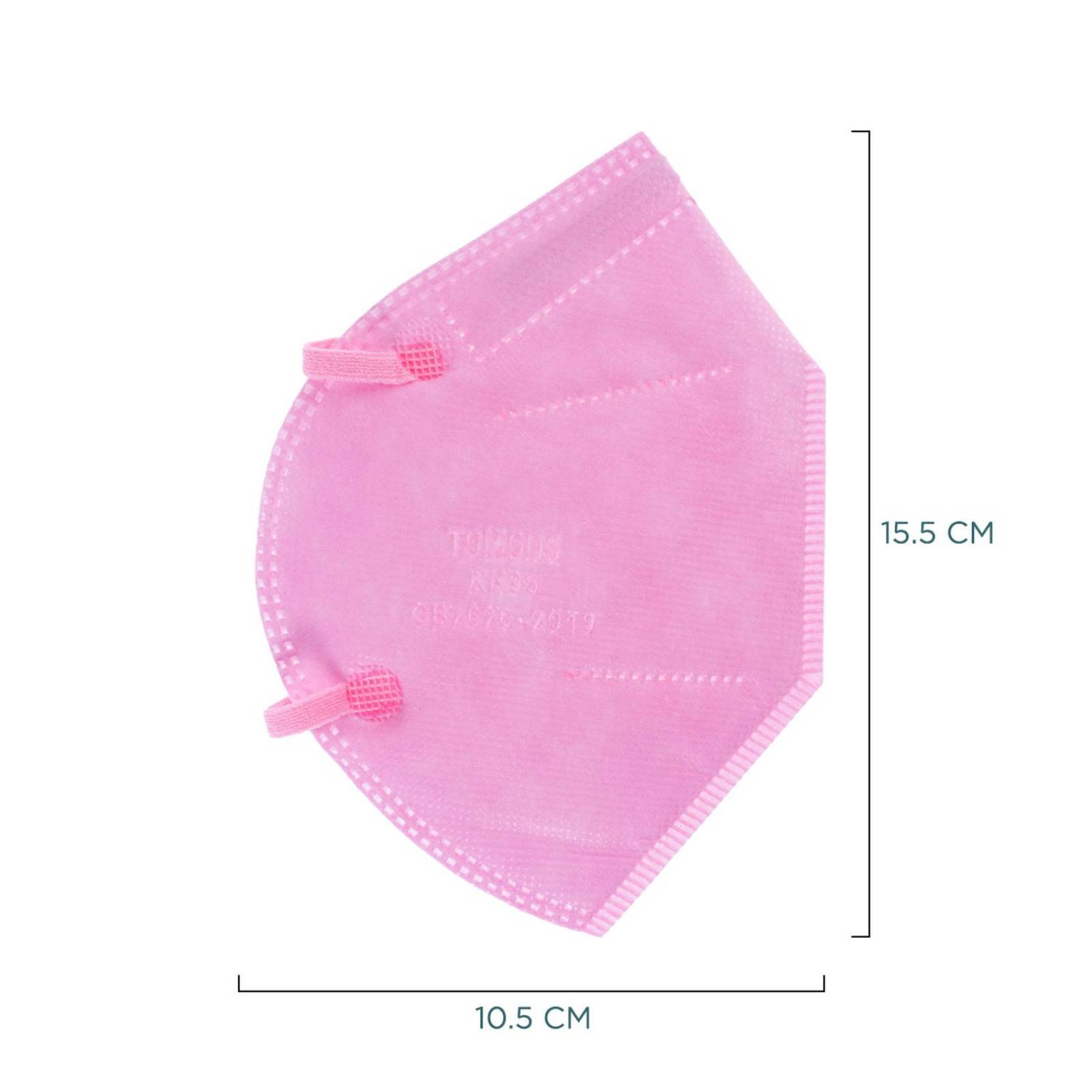 Cubrebocas Kn95 Tomods Mascarillas Certificados Caja 10 Pzs Rosa.