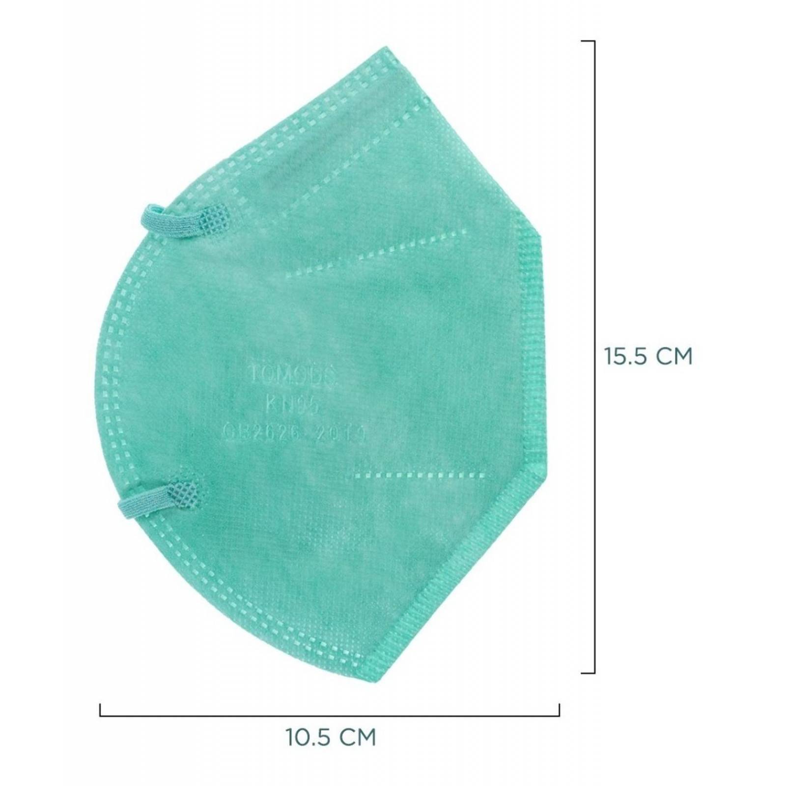 12 Cubrebocas Kn95 Tomods Certificado Con 4 Capas De Protección Para Adulto. Mascarilla Fabricada En Polipropileno, Algodón Y Elástico, Desechables.