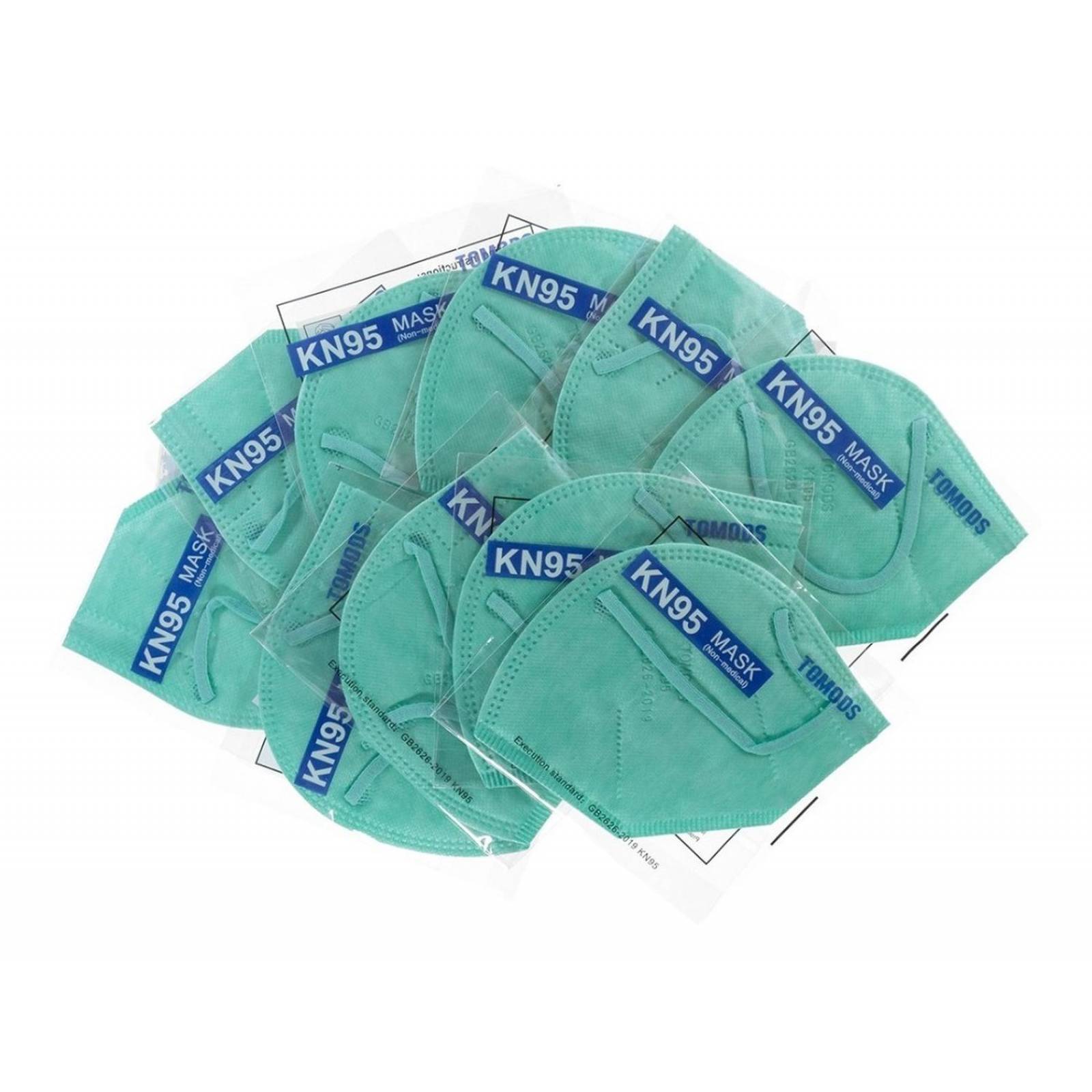 12 Cubrebocas Kn95 Tomods Certificado Con 4 Capas De Protección Para Adulto. Mascarilla Fabricada En Polipropileno, Algodón Y Elástico, Desechables.