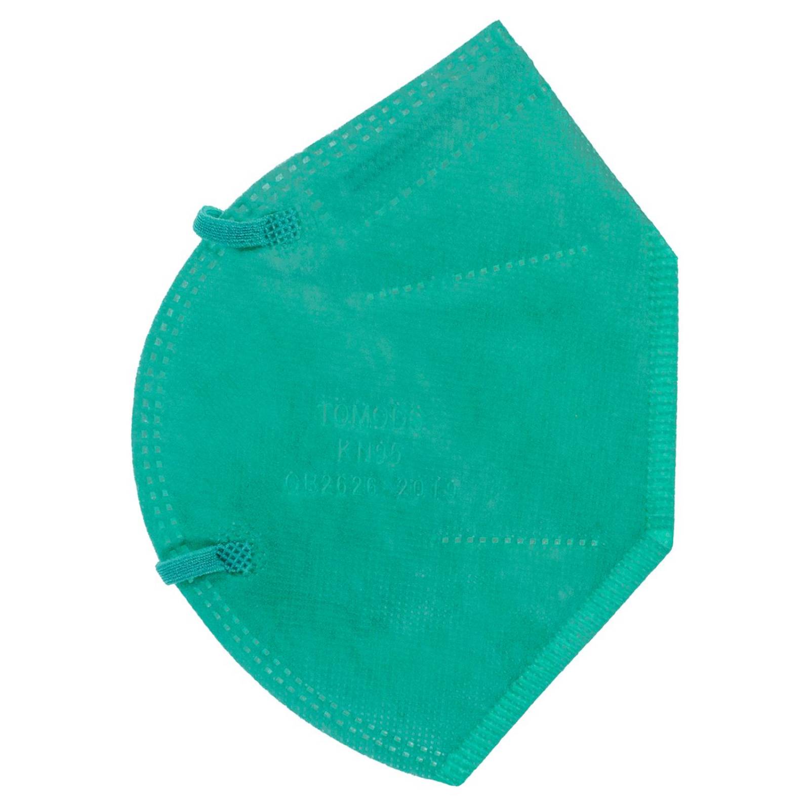 Cubrebocas Kn95 Tomods Mascarillas Certificados Caja 10 Pzs Verde Agua.