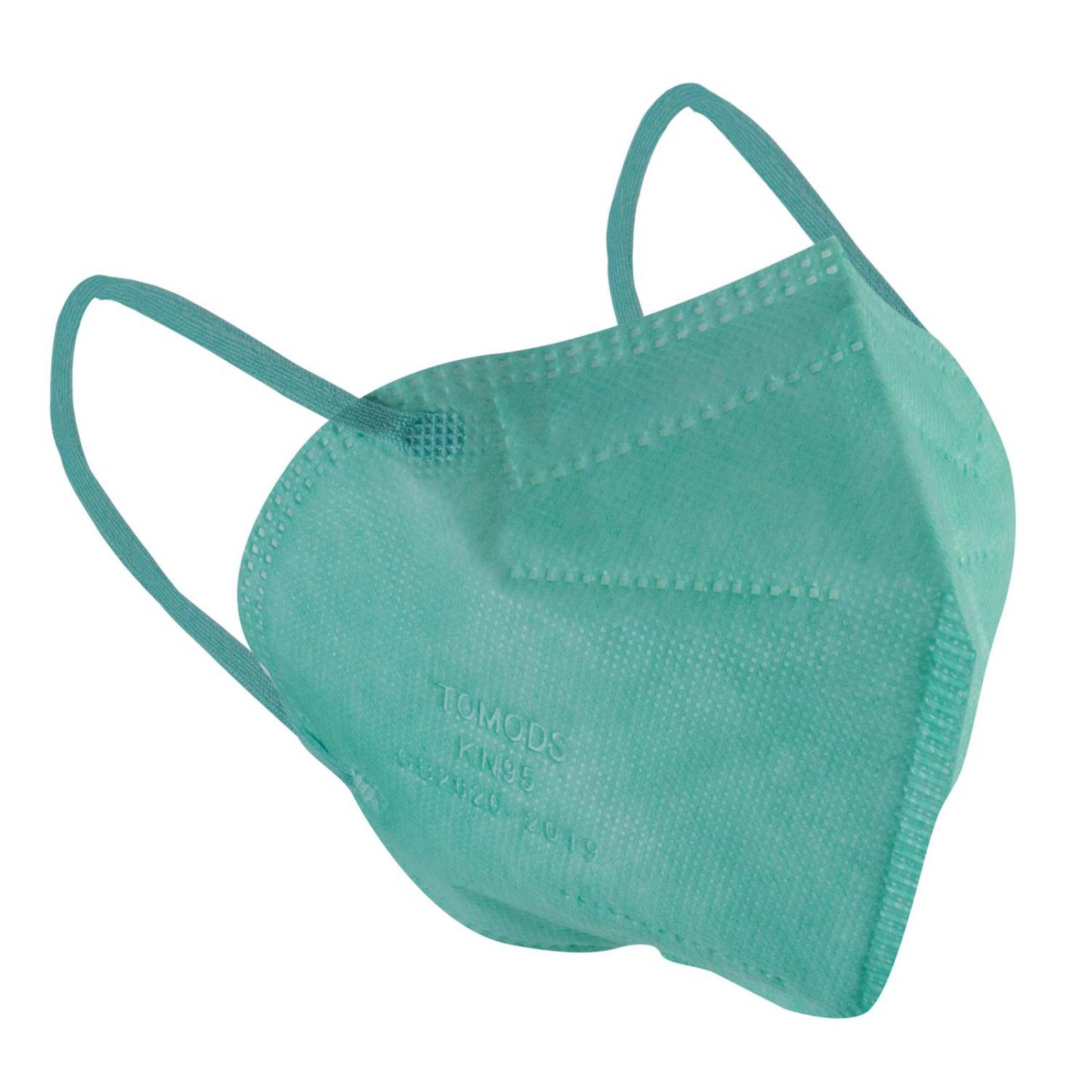 Cubrebocas Kn95 Tomods Mascarillas Certificados Caja 10 Pzs Verde Agua.