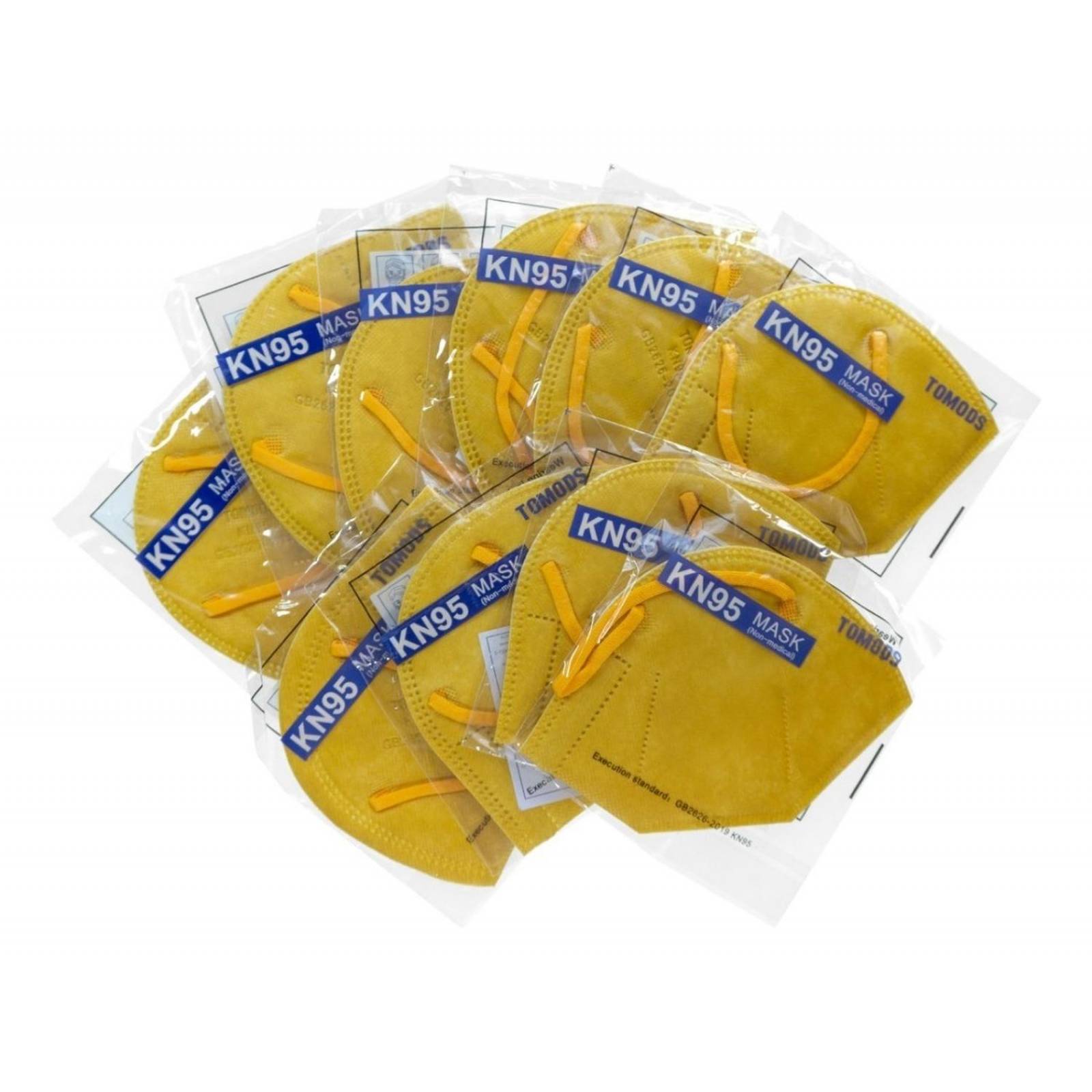 Kn95 Mascarillas Cubrebocas Lavables 13 Pzs Colores Tomods Mostaza.