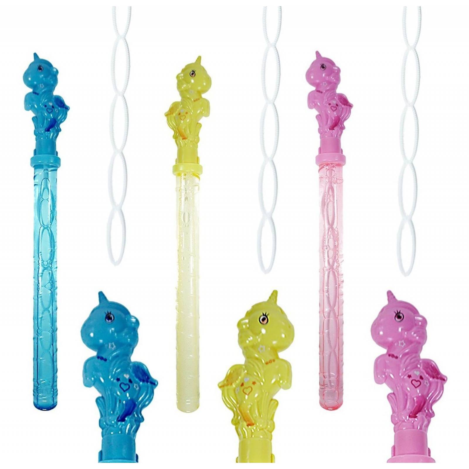 Baston De Burbujas De Jabón Burbujero Unicornio 39cm 3pzs 