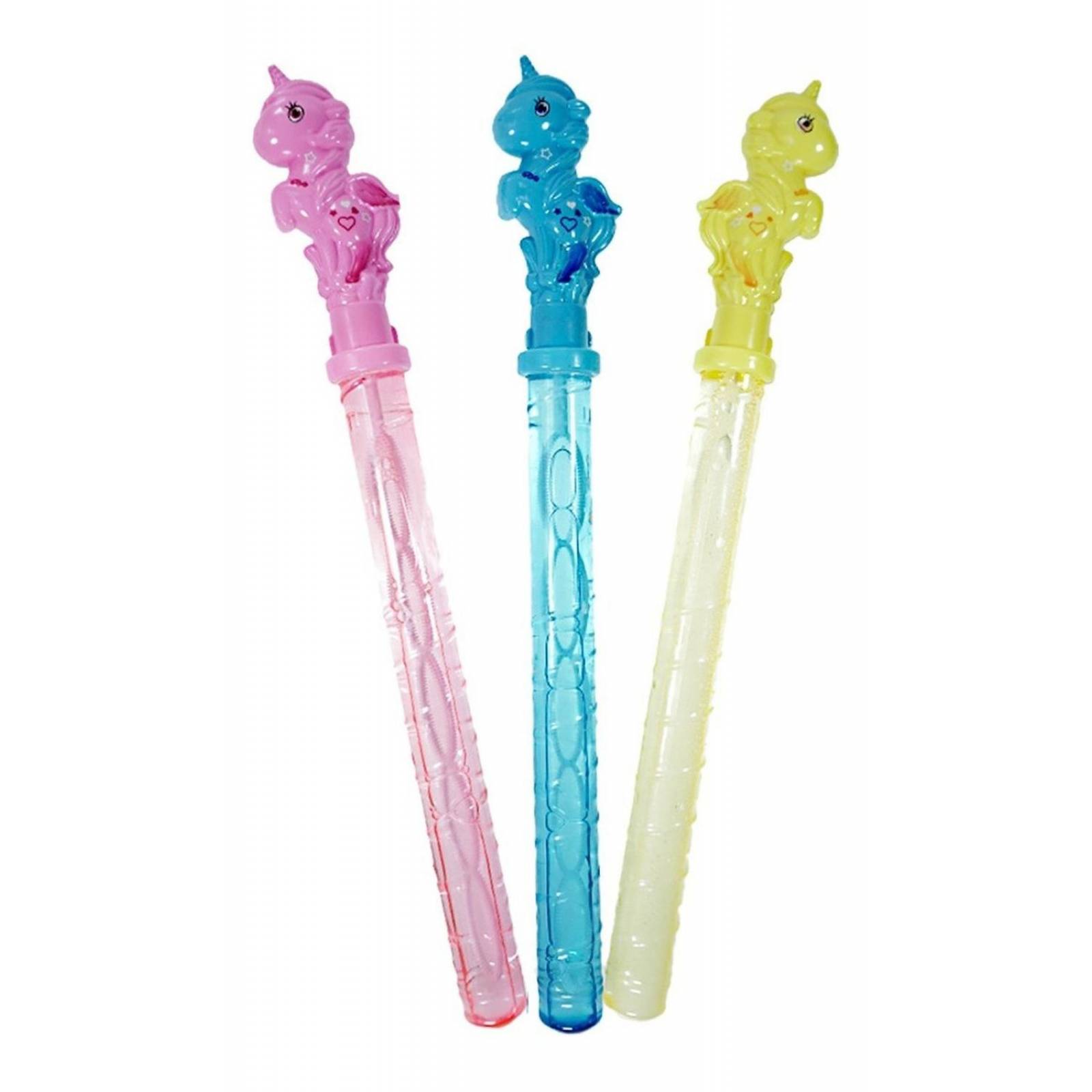 Baston De Burbujas De Jabón Burbujero Unicornio 39cm 3pzs 