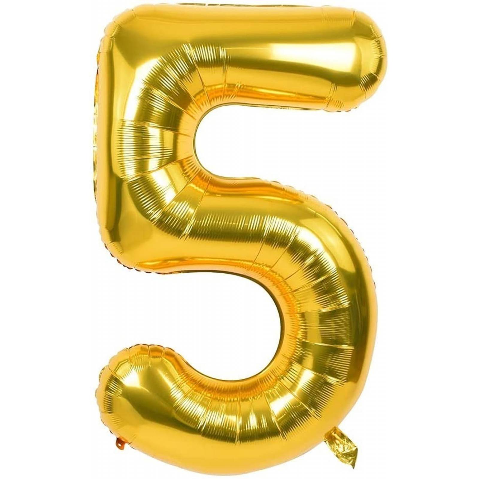 Numero Globo Metalico Plata Dorado Grande 82cm Decoracion Número 5 Dorado