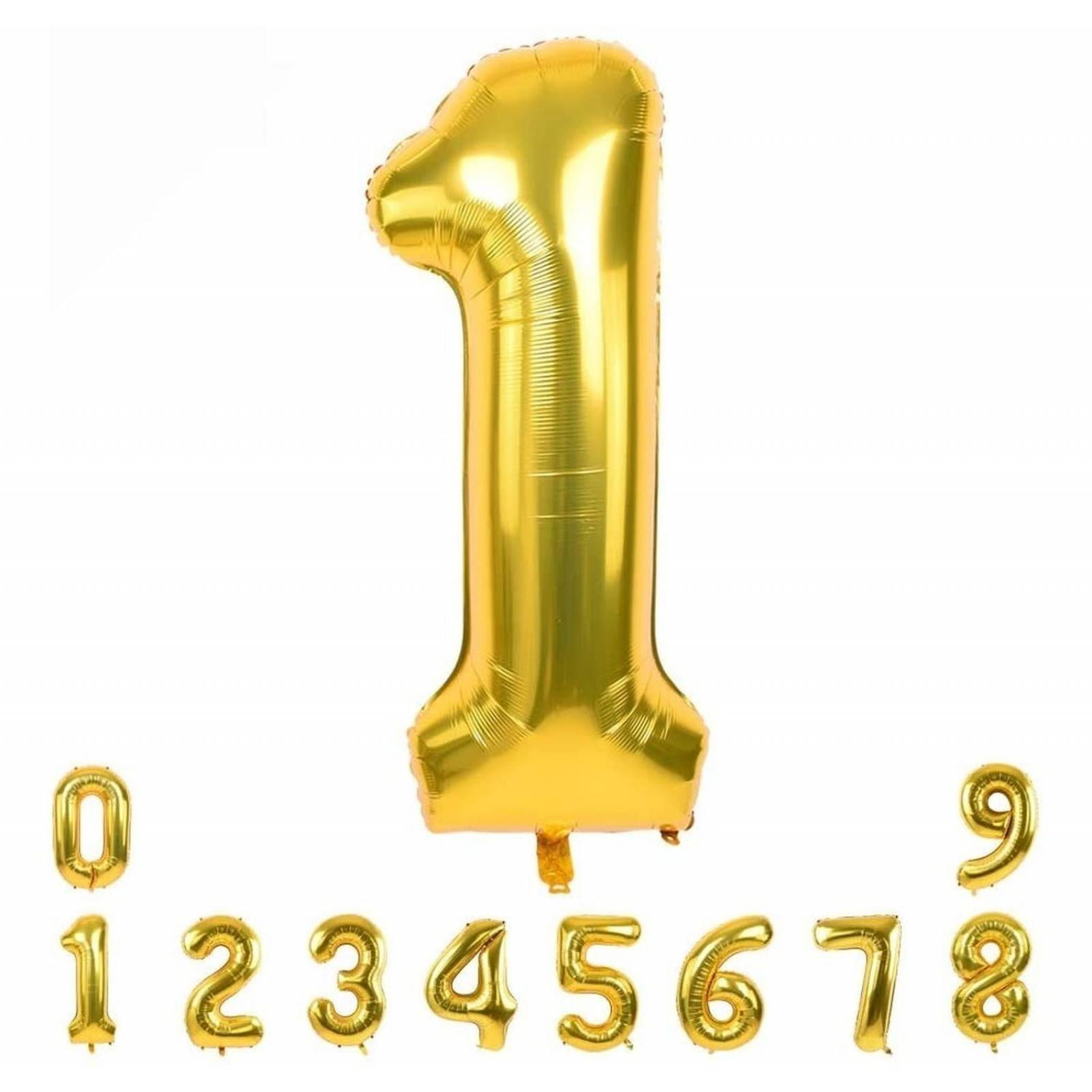 Numero Globo Metalico Plata Dorado Grande 82cm Decoracion Número 1 Dorado