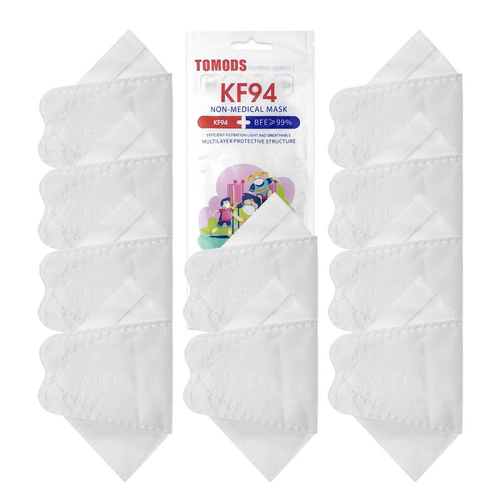 Cubrebocas Kf94 Infantil Mascarillas De Colores 15 Pzs Blanco
