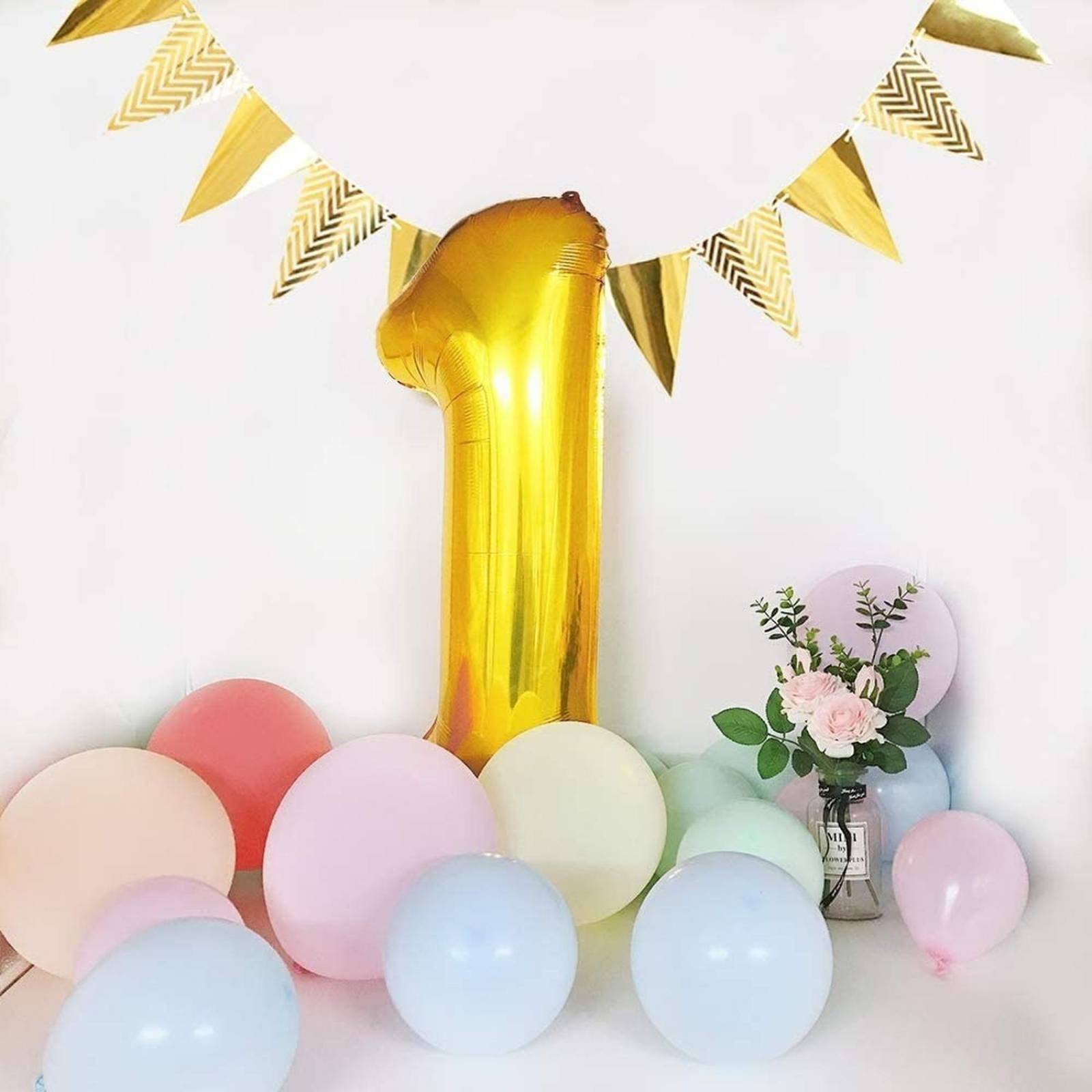 Numero Globo Metalico Plata Dorado Grande 82cm Decoracion Número 7 Dorado