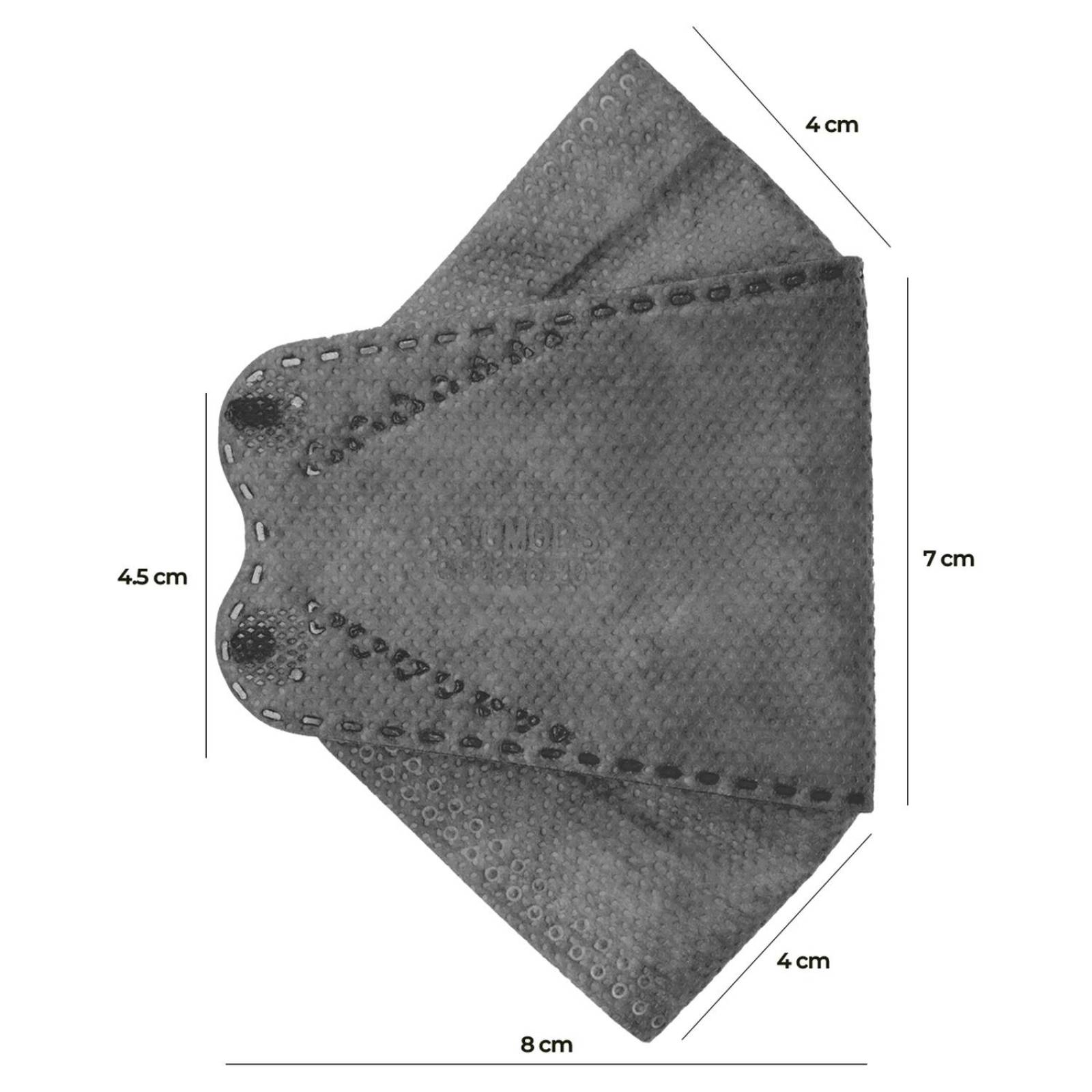 Cubrebocas Kf94 Infantil Mascarillas De Colores 15 Pzs Gris