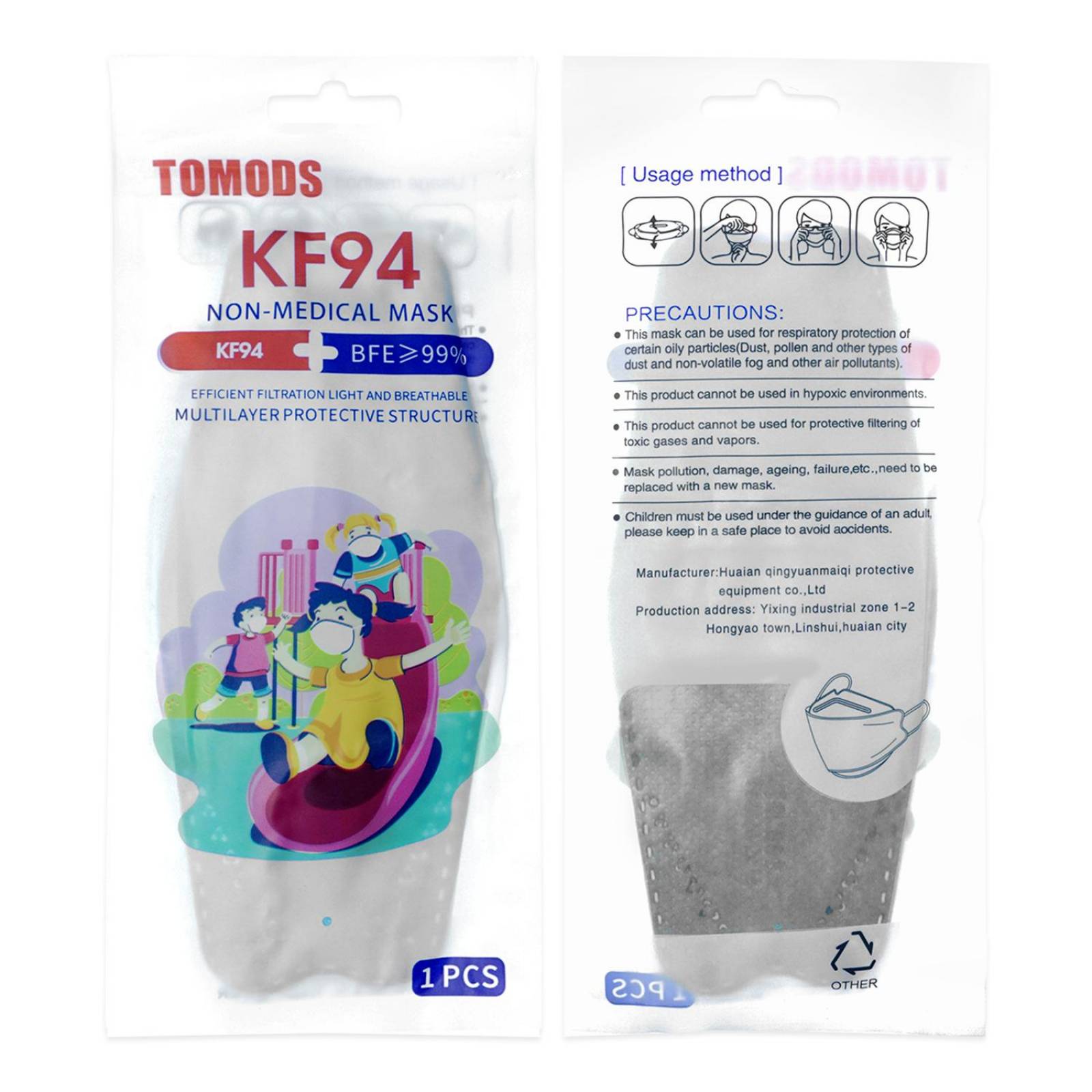 Cubrebocas Kf94 Infantil Mascarillas De Colores 15 Pzs Gris