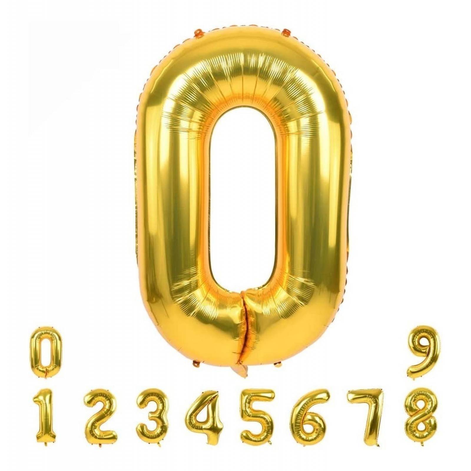 Numero Globo Metalico Plata Dorado Grande 82cm Decoracion Número  0 Dorado