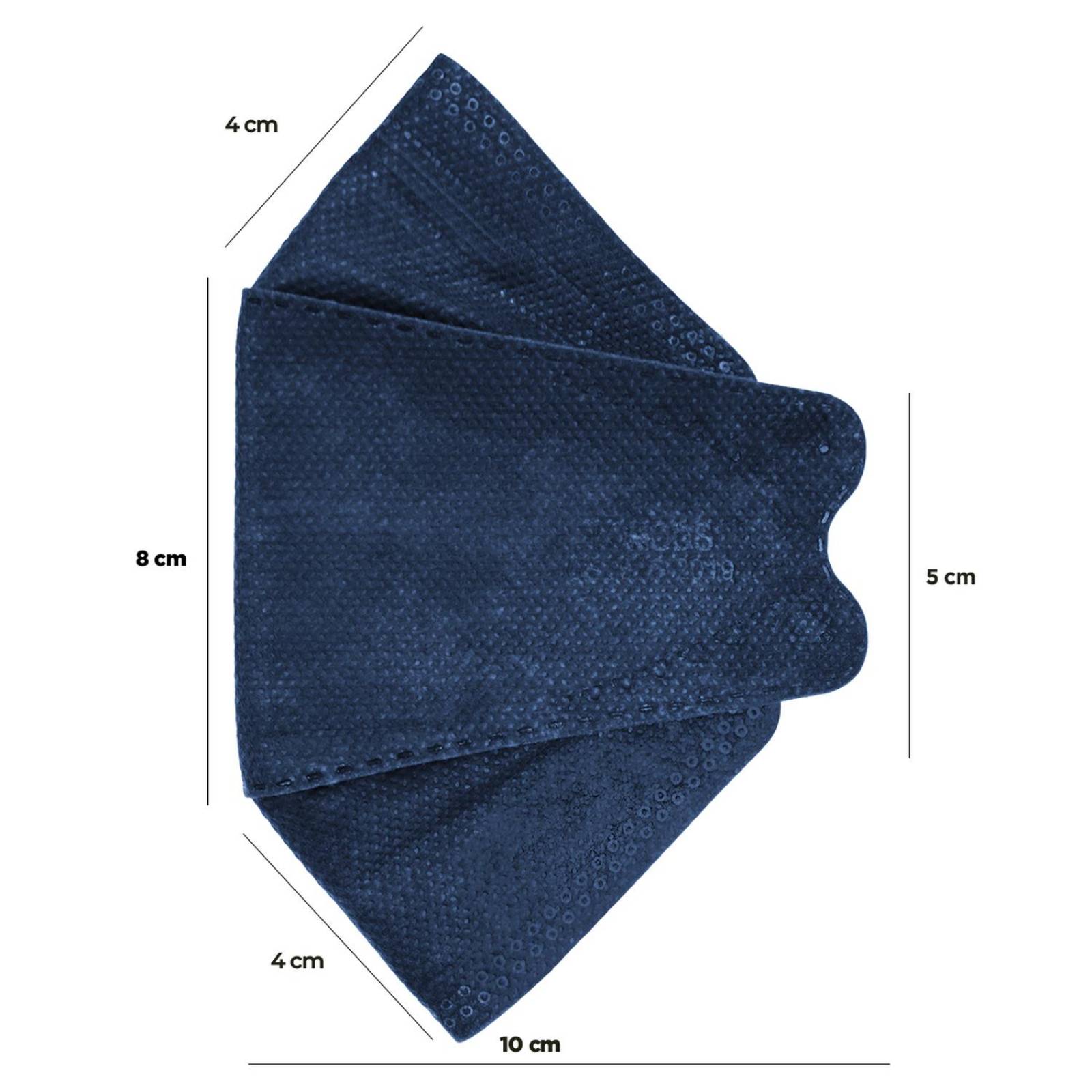 Cubrebocas Kf94 Mascarillas 3d Colores 10pzs Filtración 94% Azul marino.