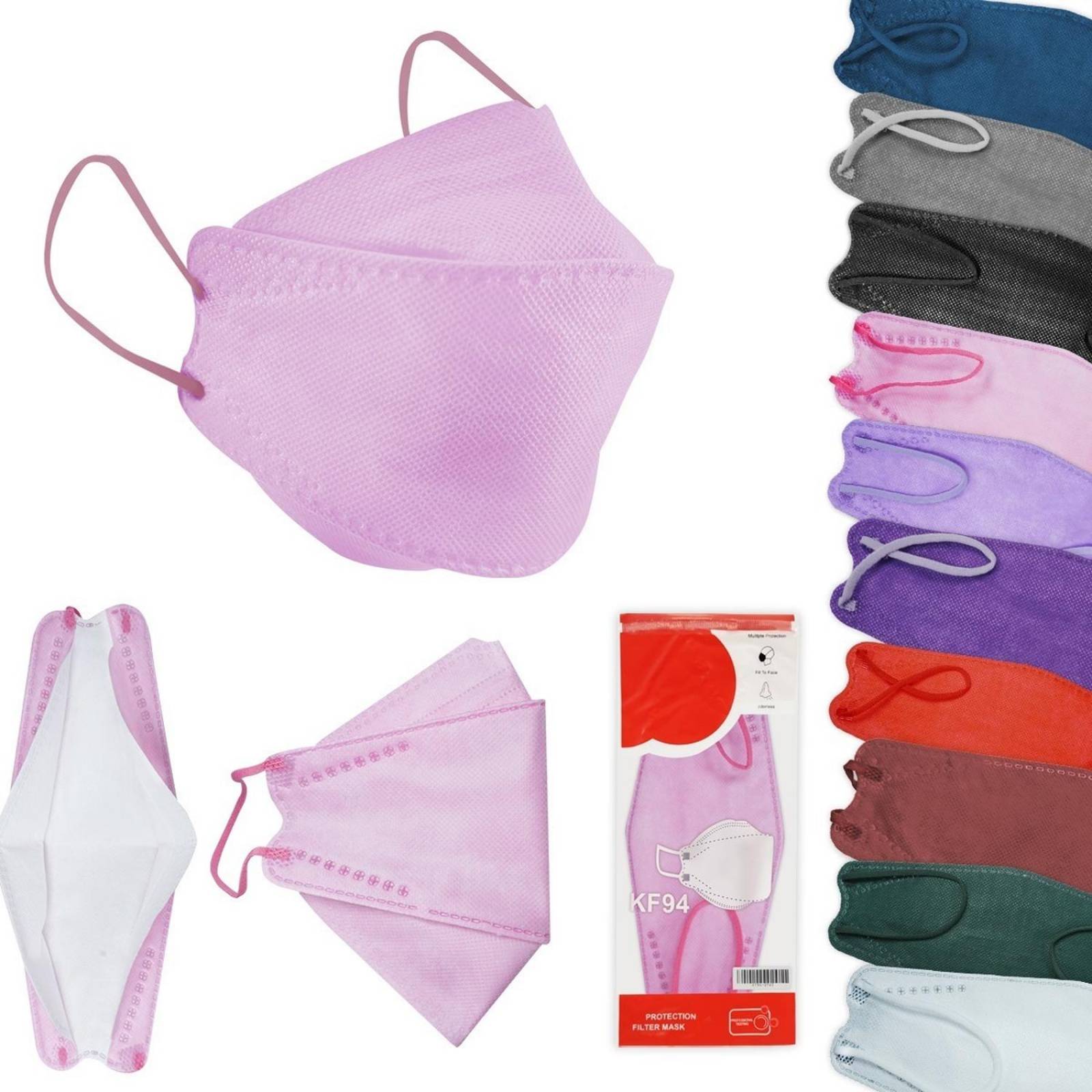 Cubrebocas Kf94 Mascarillas Proteccion Maxima 10pzs Adulto .