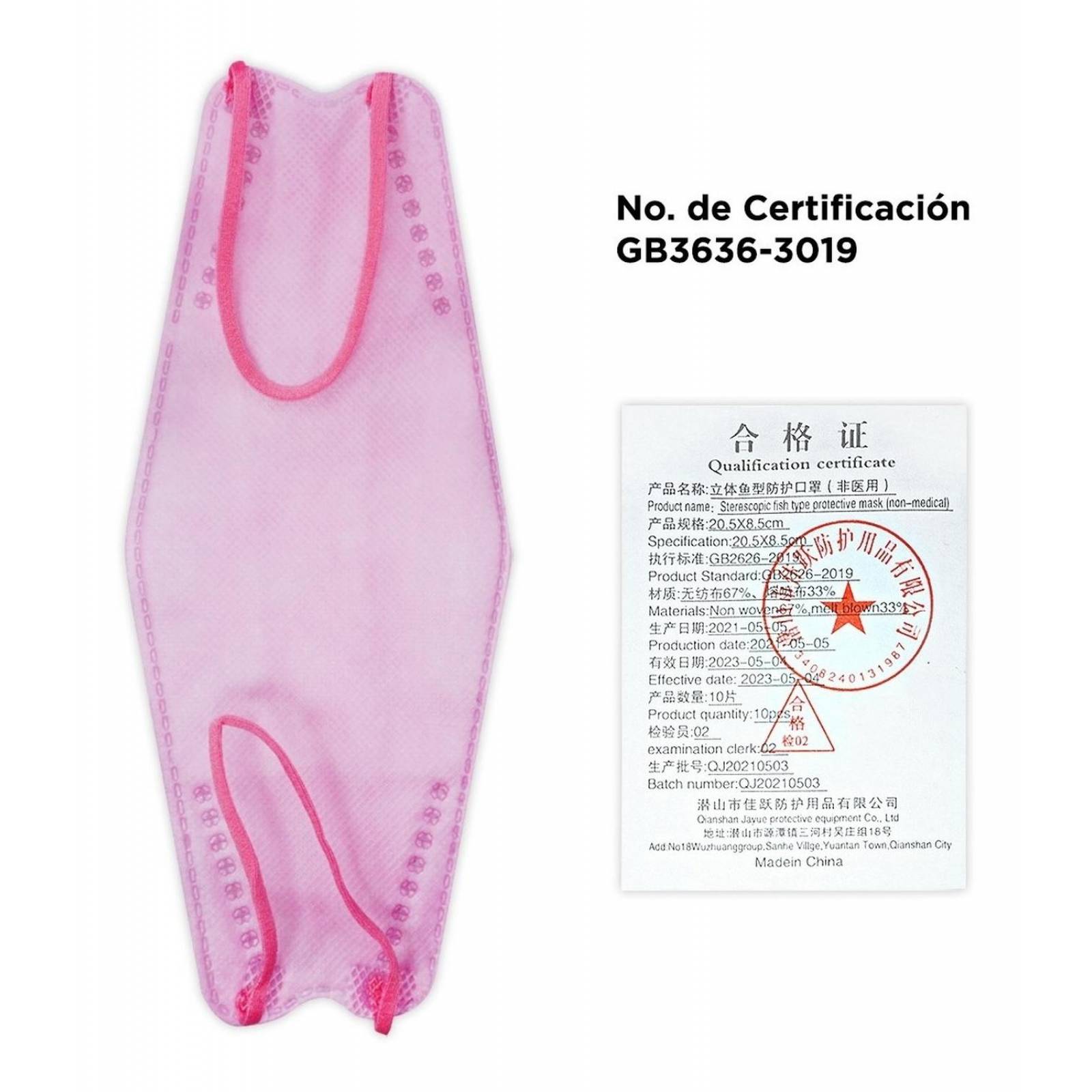 Cubrebocas Kf94 Mascarillas Proteccion Maxima 10pzs Adulto .