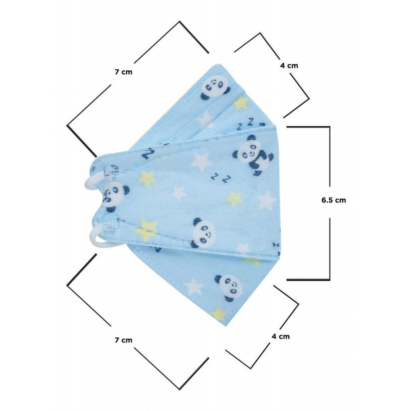 Cubrebocas Kf94 Infantil Mascarillas De Niño 10 Pzs Azul Pandita.