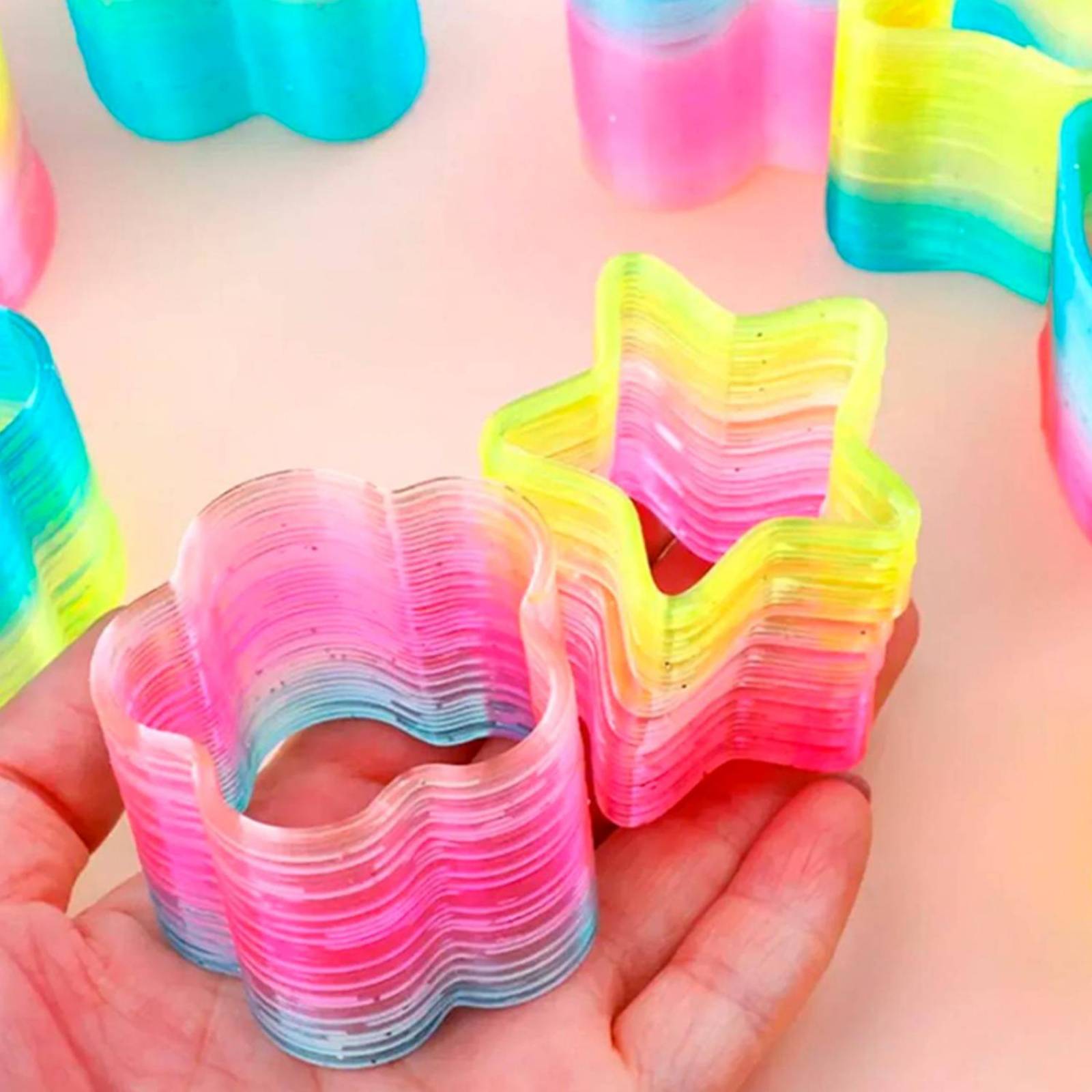 Juego De Resortes Gusano Espiral Rainbow Magic Spring 12pzs