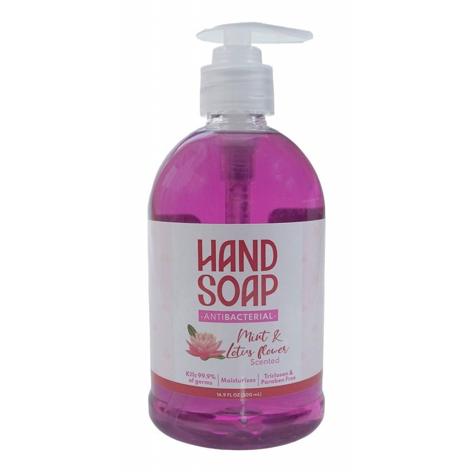 Jabón Líquido Para Manos Antibacterial Hipoalergénico 500mil Flor de loto y menta