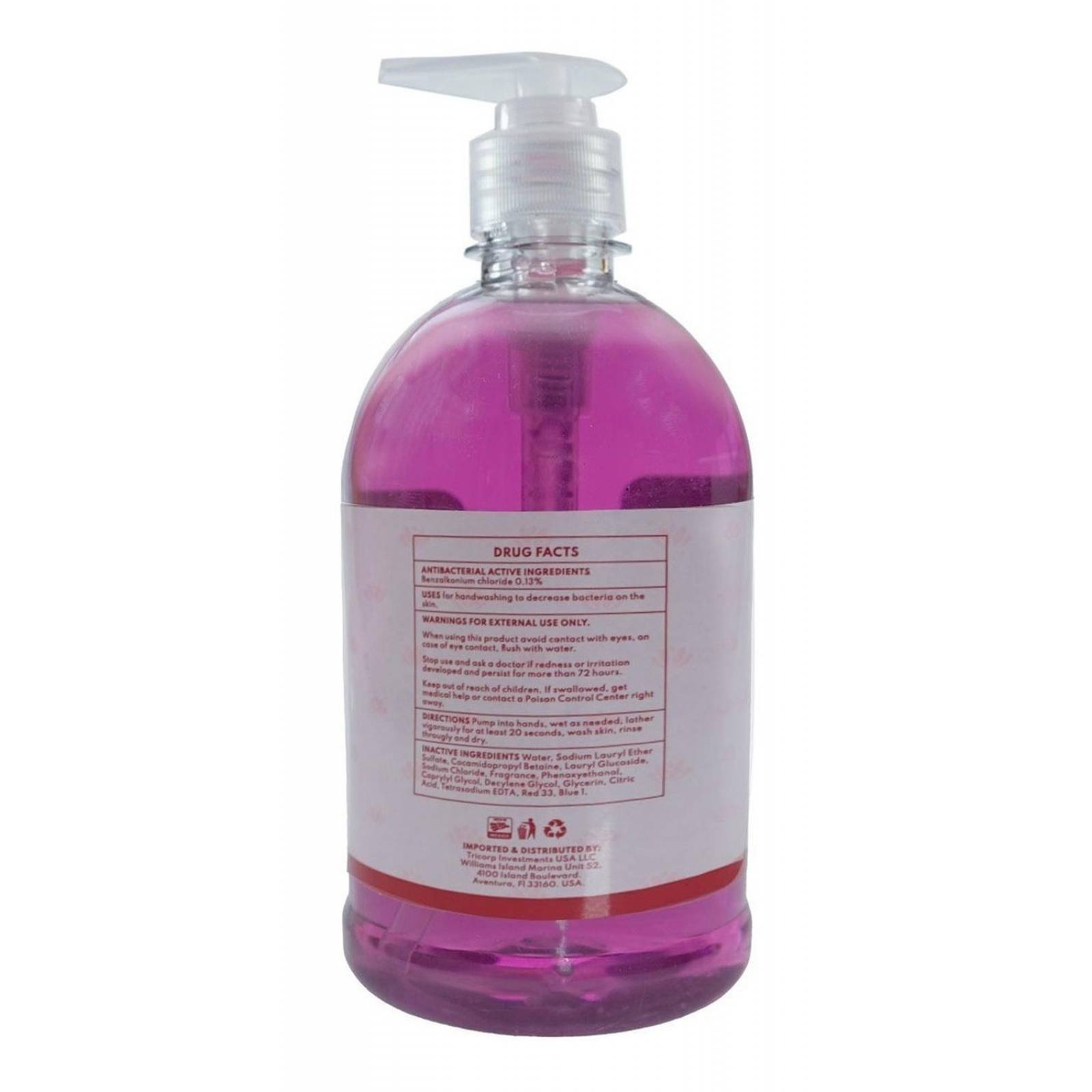 Jabón Líquido Para Manos Antibacterial Hipoalergénico 500mil Flor de loto y menta