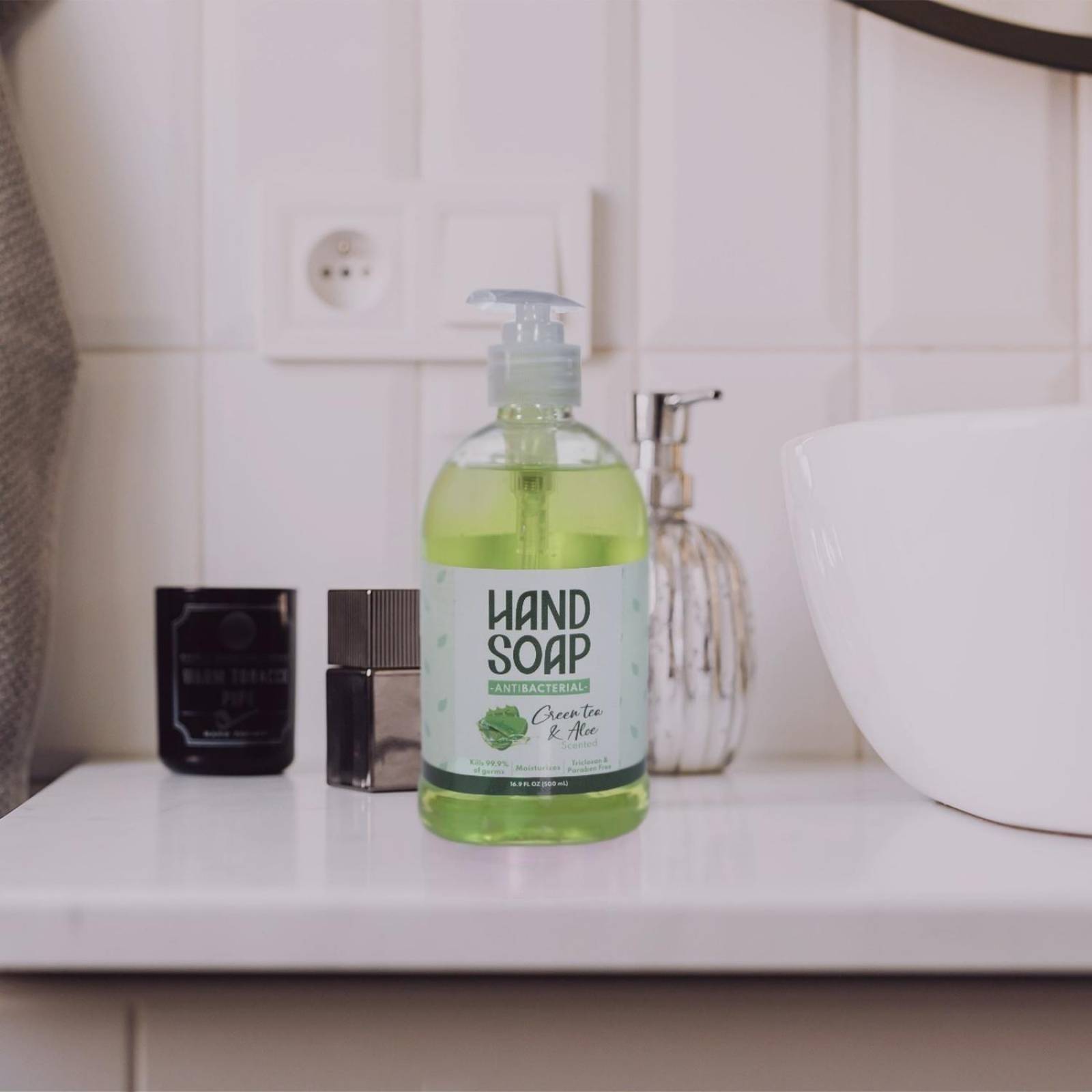 Jabón Líquido Para Manos Antibacterial Hipoalergénico 500mil Tee verde y aloe vera