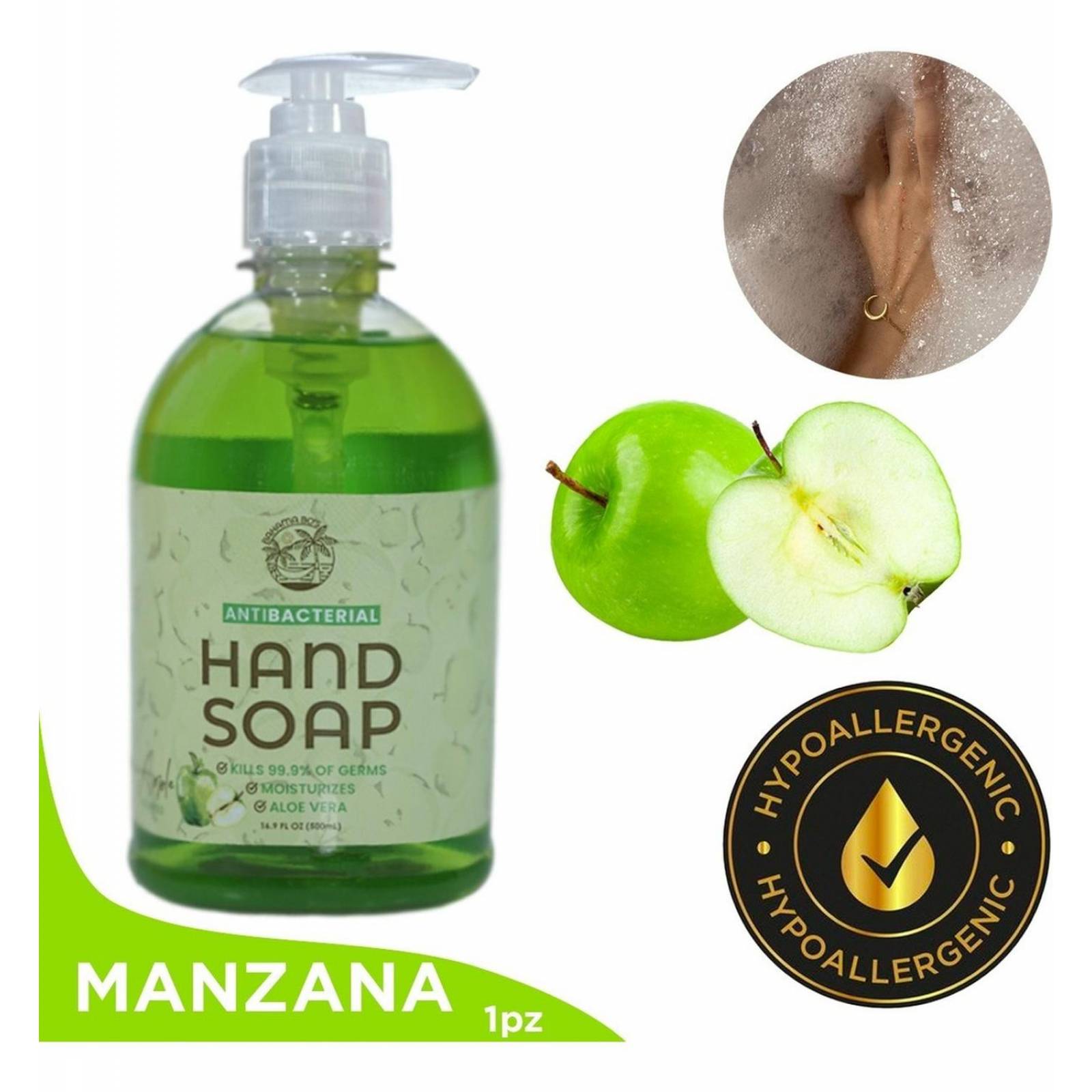 Jabón Líquido Para Manos Antibacterial Hipoalergénico 500mil Manzana