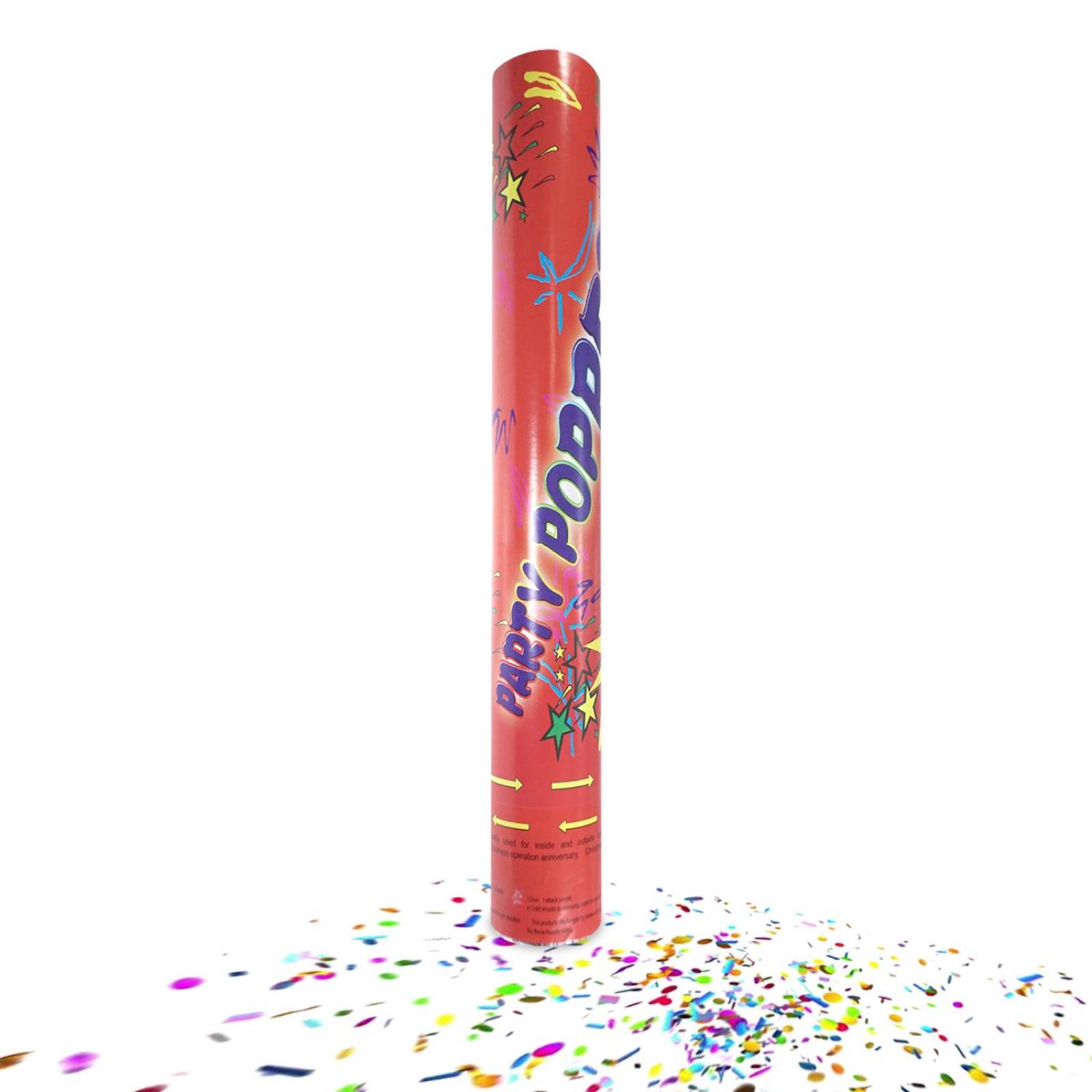 Bazuca Cañon Lanza Confeti de colores Metalicos Roja 2pz