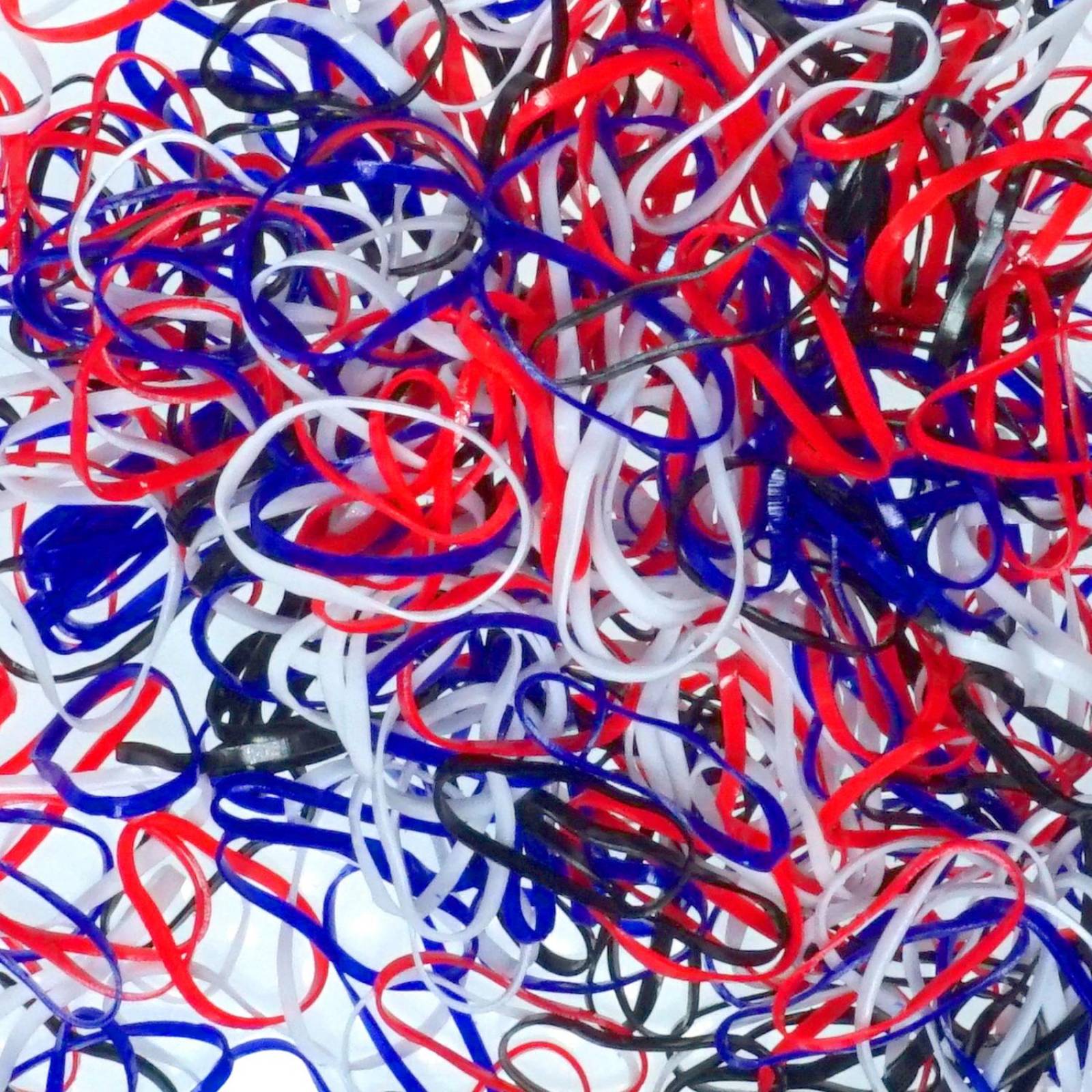 Ligas de Látex Para El Cabello bolsa con 1000pz aproxima BLANCO NEGRO ROJO AZUL REY