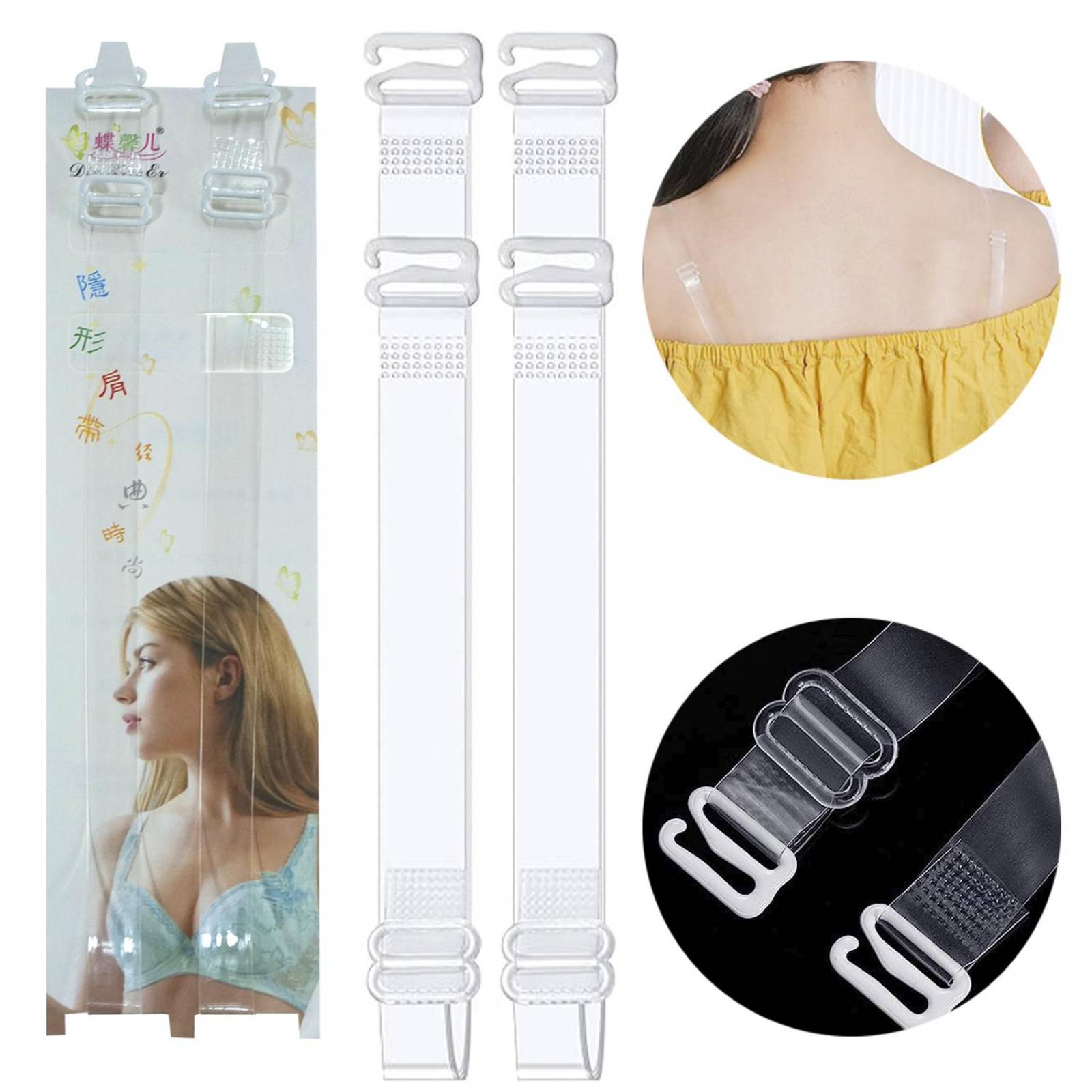 Tirantes Transparentes Ajustables Para Brasier Dos Pares .