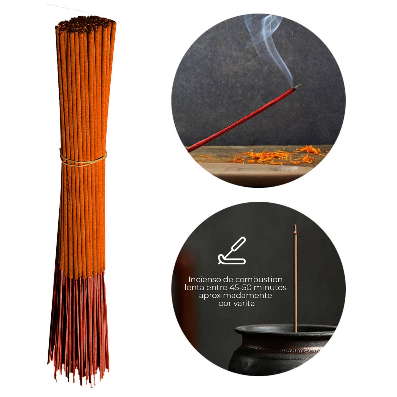 Varitas de Incienso Aromaticas 30 cm Con 100 pz Naranja.