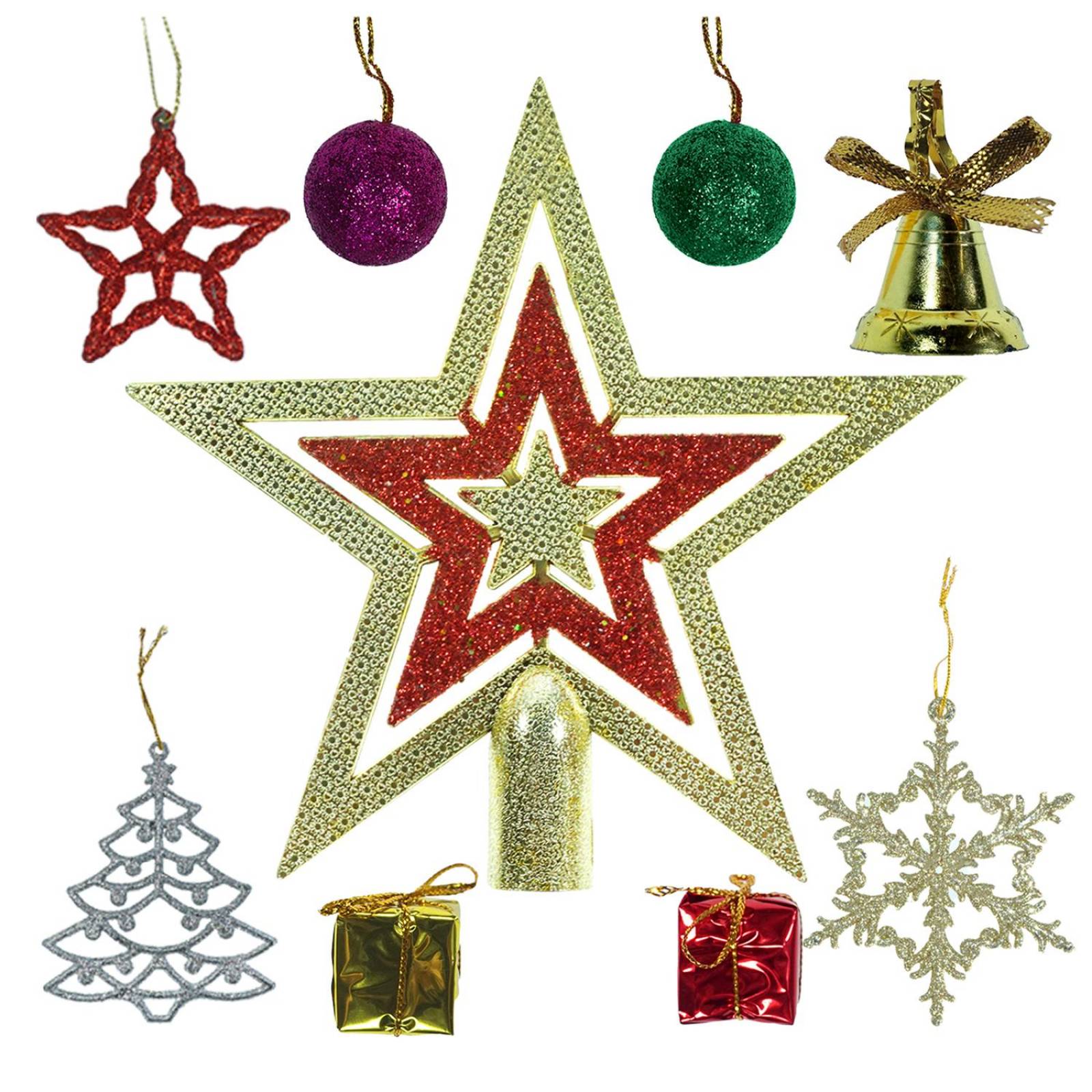 Adornos Navideños Figuras Colgantes Para Arbol Navidad 65pzs