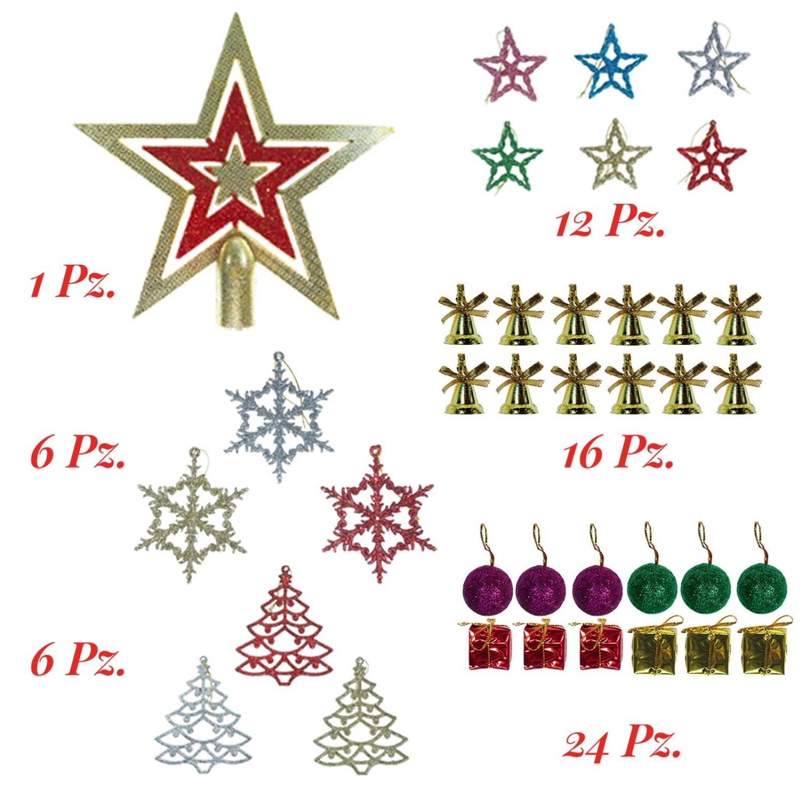 Adornos Navideños Figuras Colgantes Para Arbol Navidad 65pzs