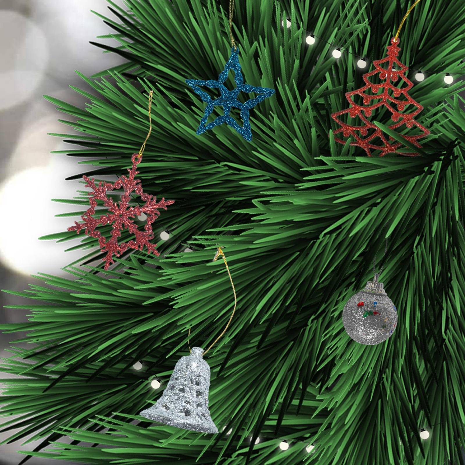 Adornos Navideños Figuras Colgantes Para Arbol Navidad 65pzs