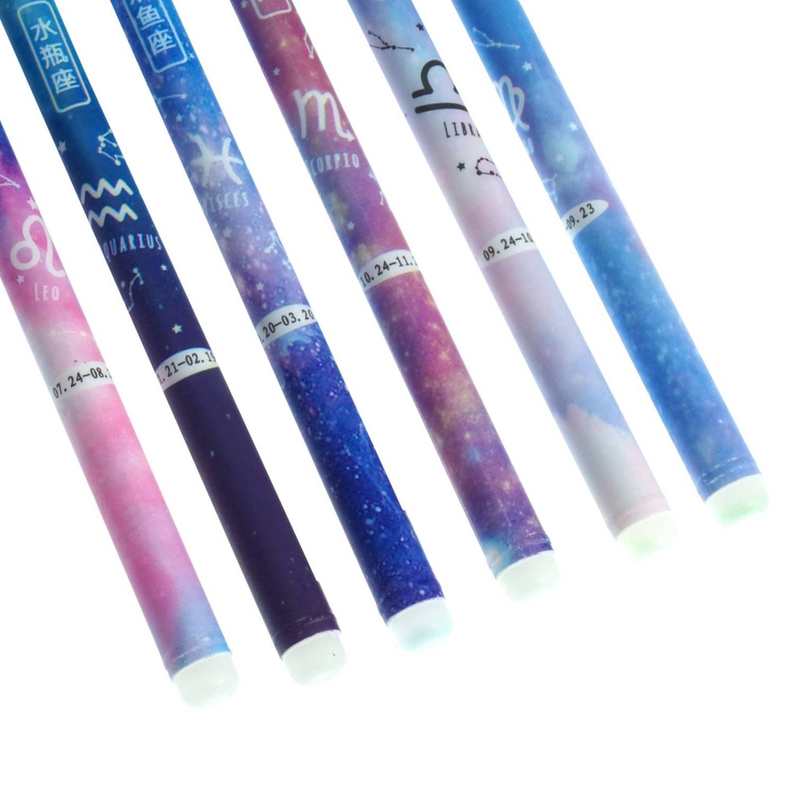 Boligrafos de Signos Zodiacales Y Libreta kawaii Azul cielo.