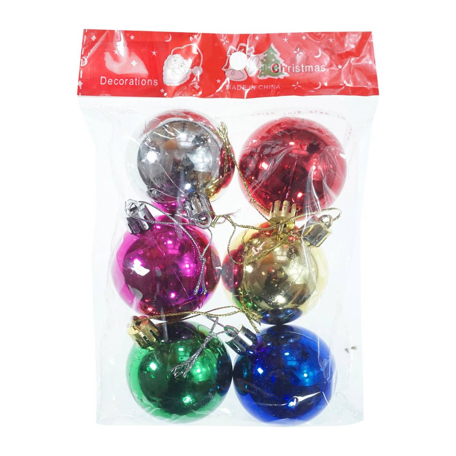 Esfera de navidad navideña para árbol No 6 colgantes 24 pz 