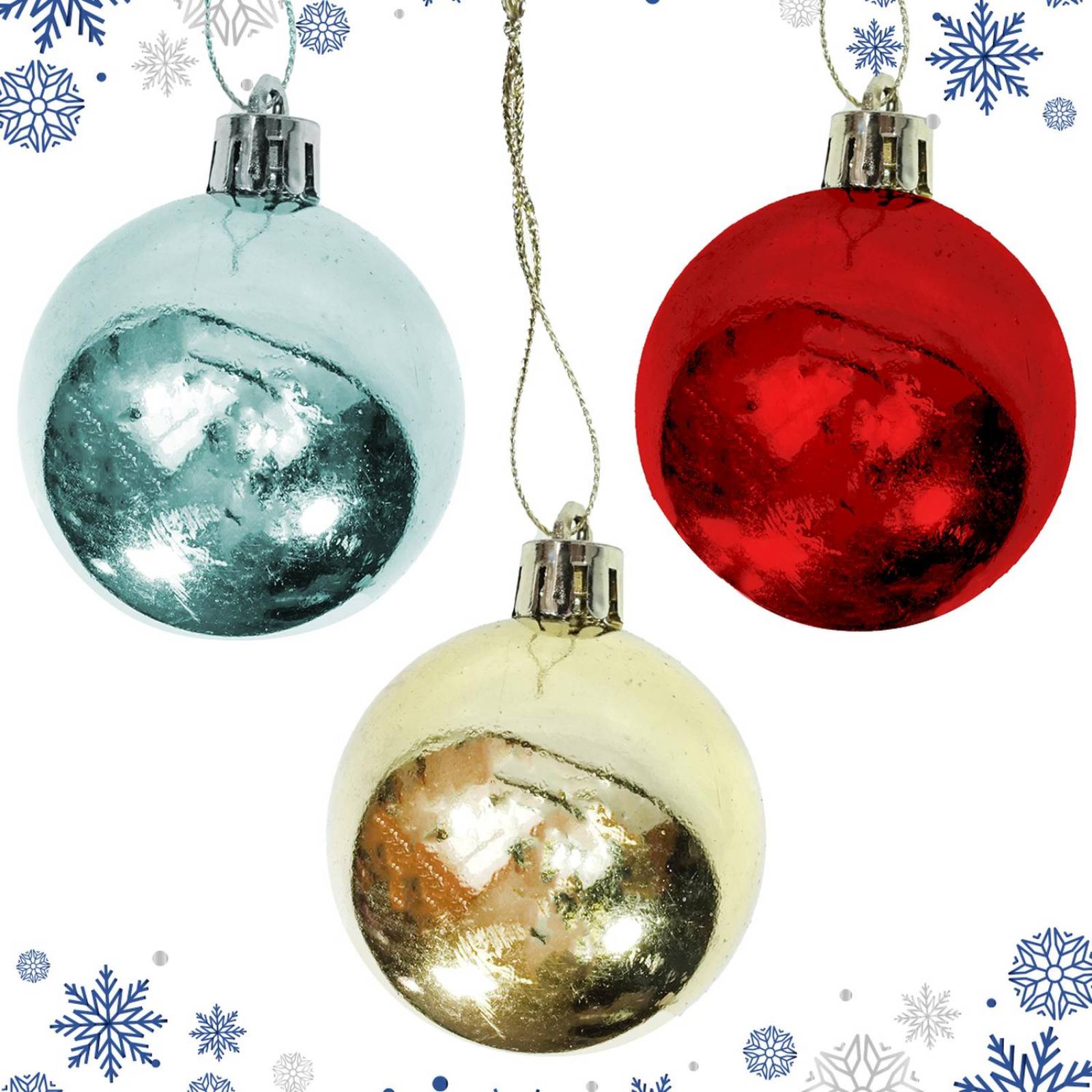 Esfera de navidad navideña para árbol No 6 colgantes 24 pz 