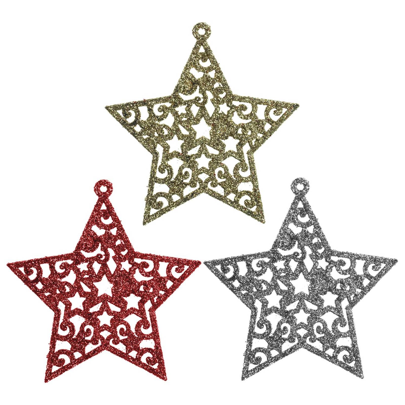 Logbuch-Verlag 18 Pequeños Colgantes Navideños Con Estrellas