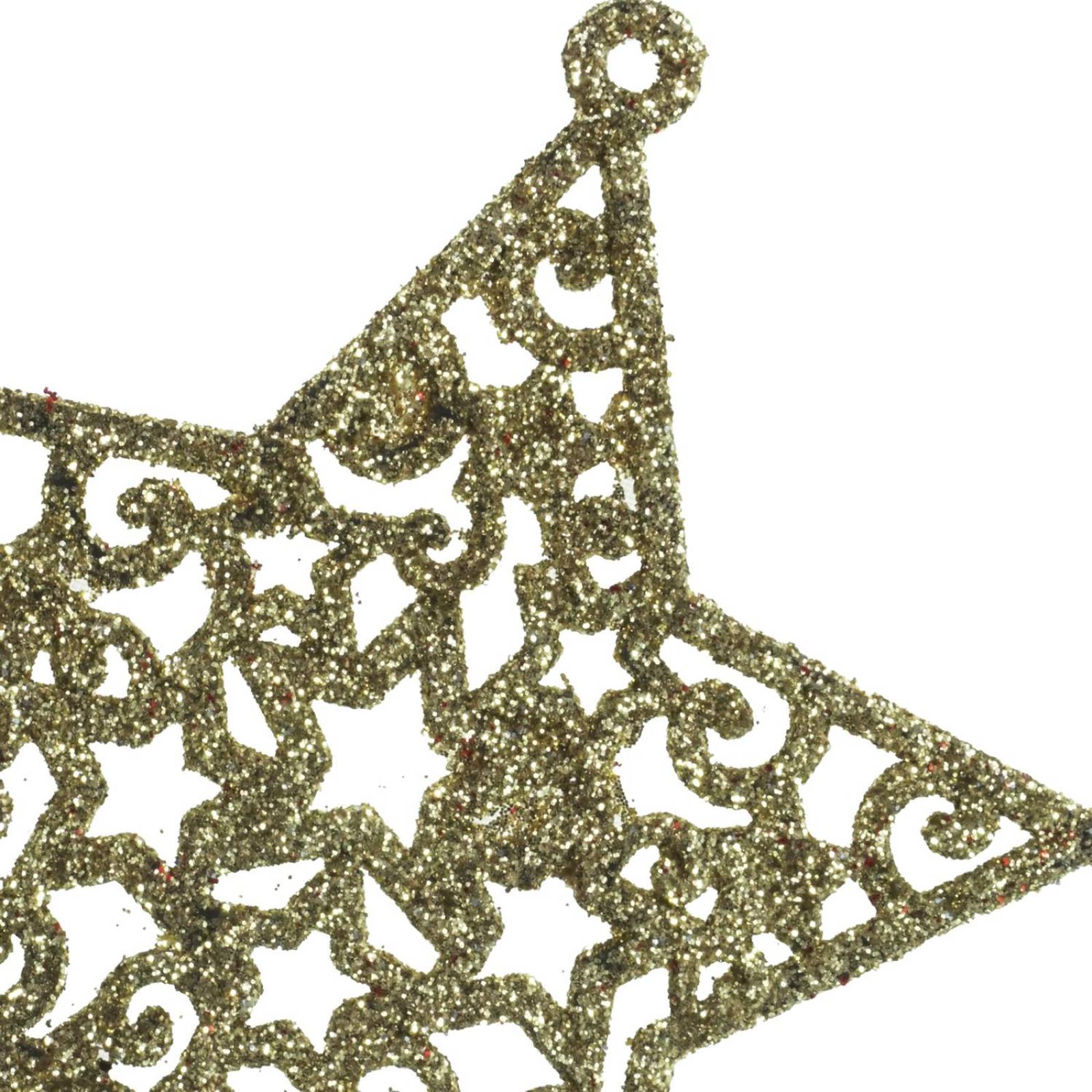 Estrellas Colgantes Para árbol De Navidad - Pack De 24 Estrellas Doradas De PVC, Livianas Y Fáciles De Colgar, Ideales Para Decoración Navideña