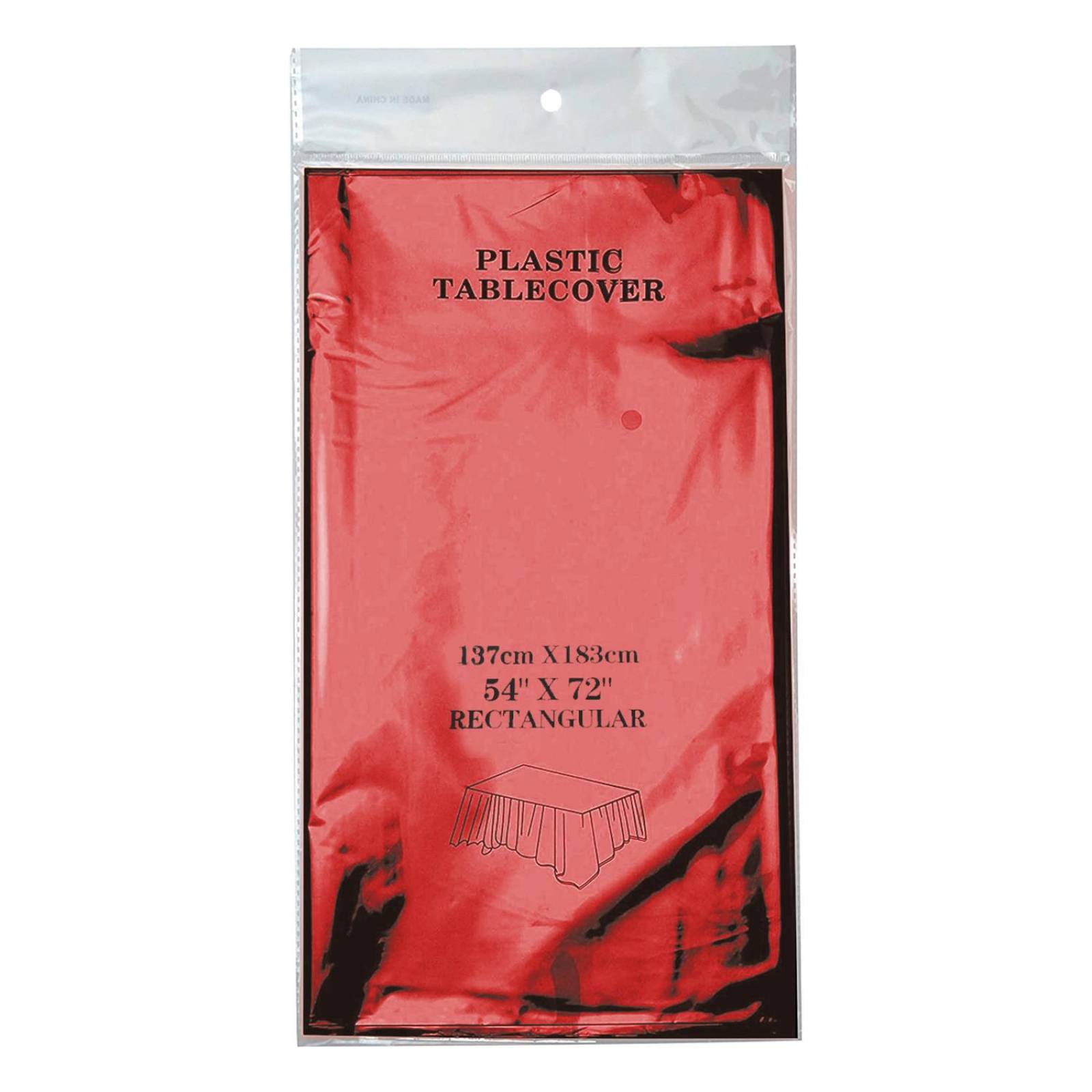 Mantel Para Mesa De Fiesta Colores Metalicos Rectangular 1pz Rojo