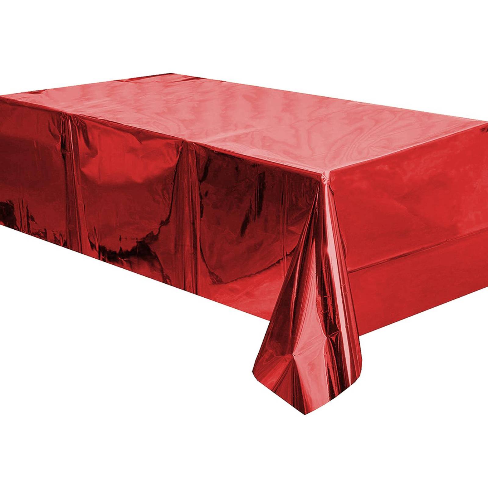 Mantel Para Mesa De Fiesta Colores Metalicos Rectangular 1pz Rojo