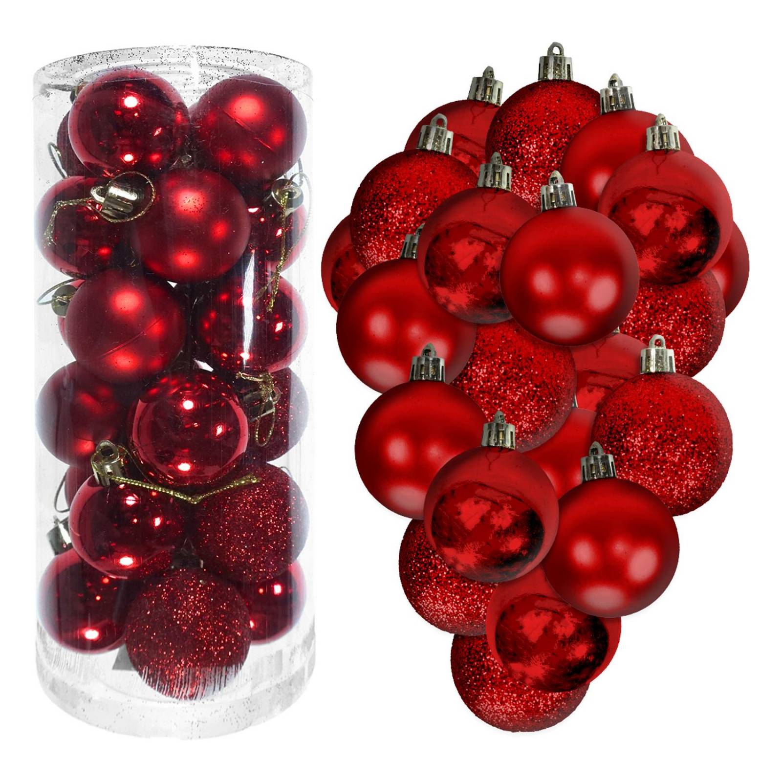 Esfera navideña en tubo para arbol de navidad de 24 pz / No5 