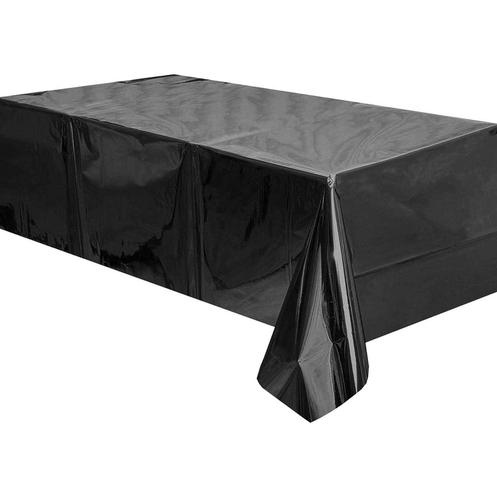 Mantel Para Mesa De Fiesta Colores Metalicos Rectangular 1pz Negro
