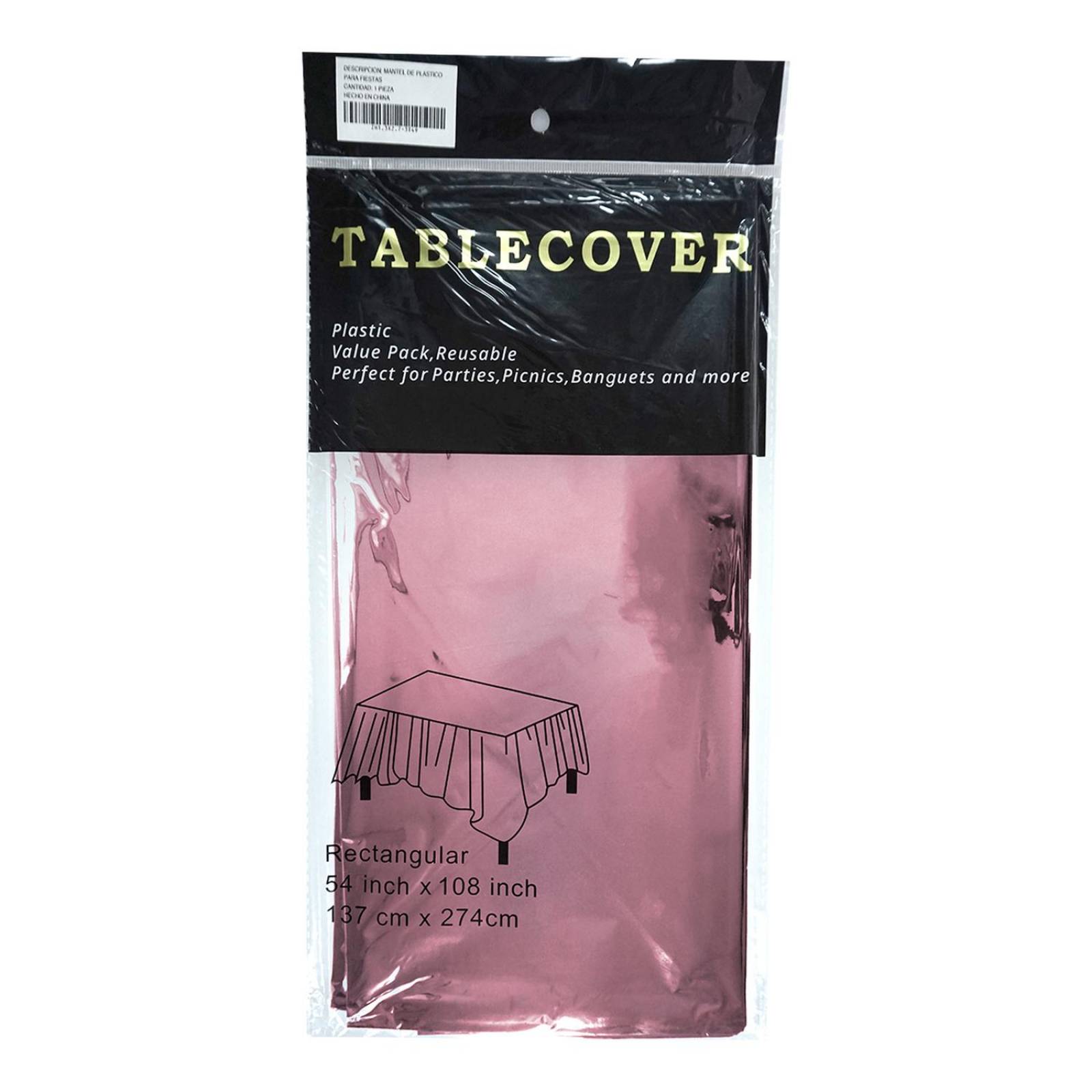 Mantel Para Mesa Rectangular De Fiesta Colores Metalicos 1 pz 