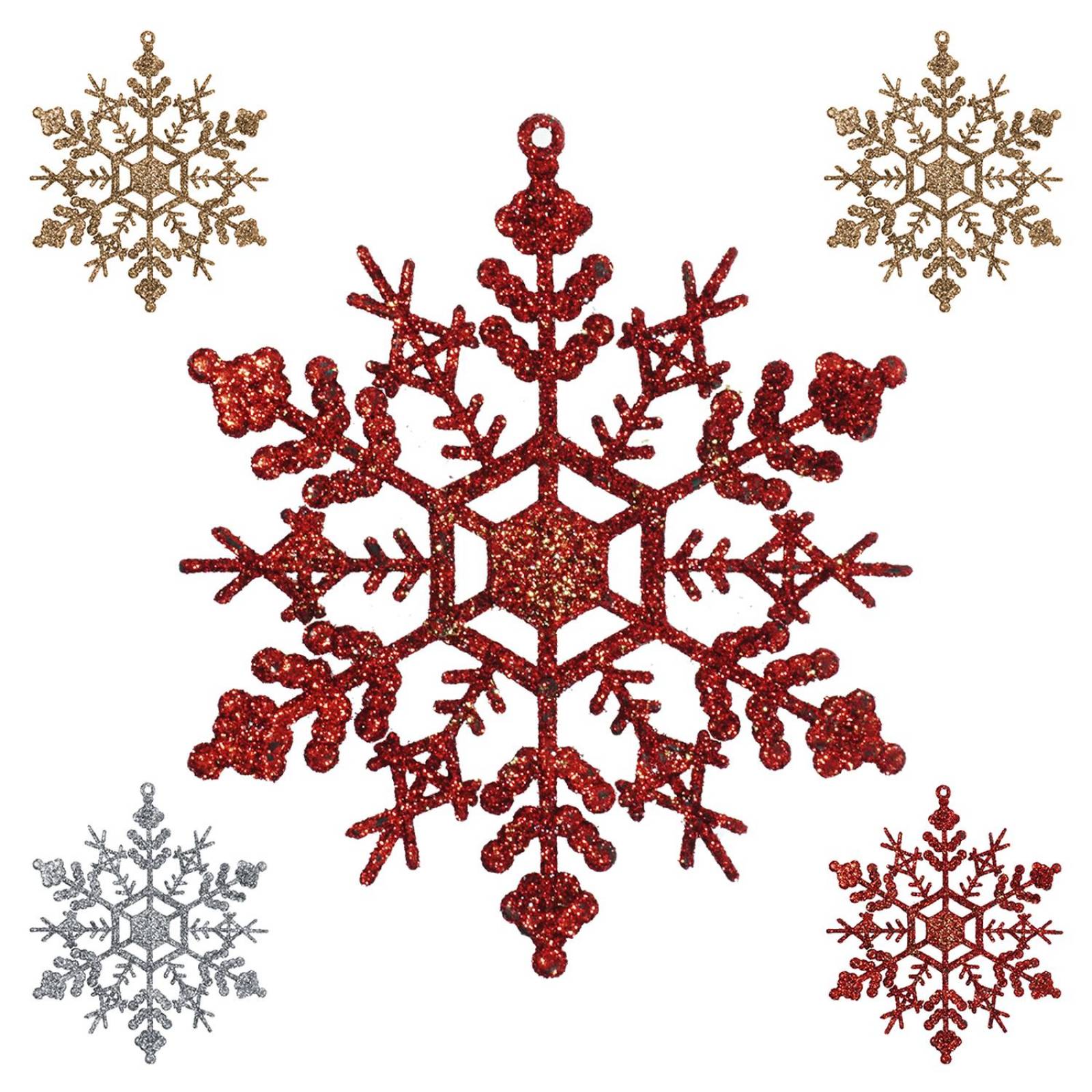 Adornos Navideños Colgantes Figura Copo De Nieve Navidad 30p 