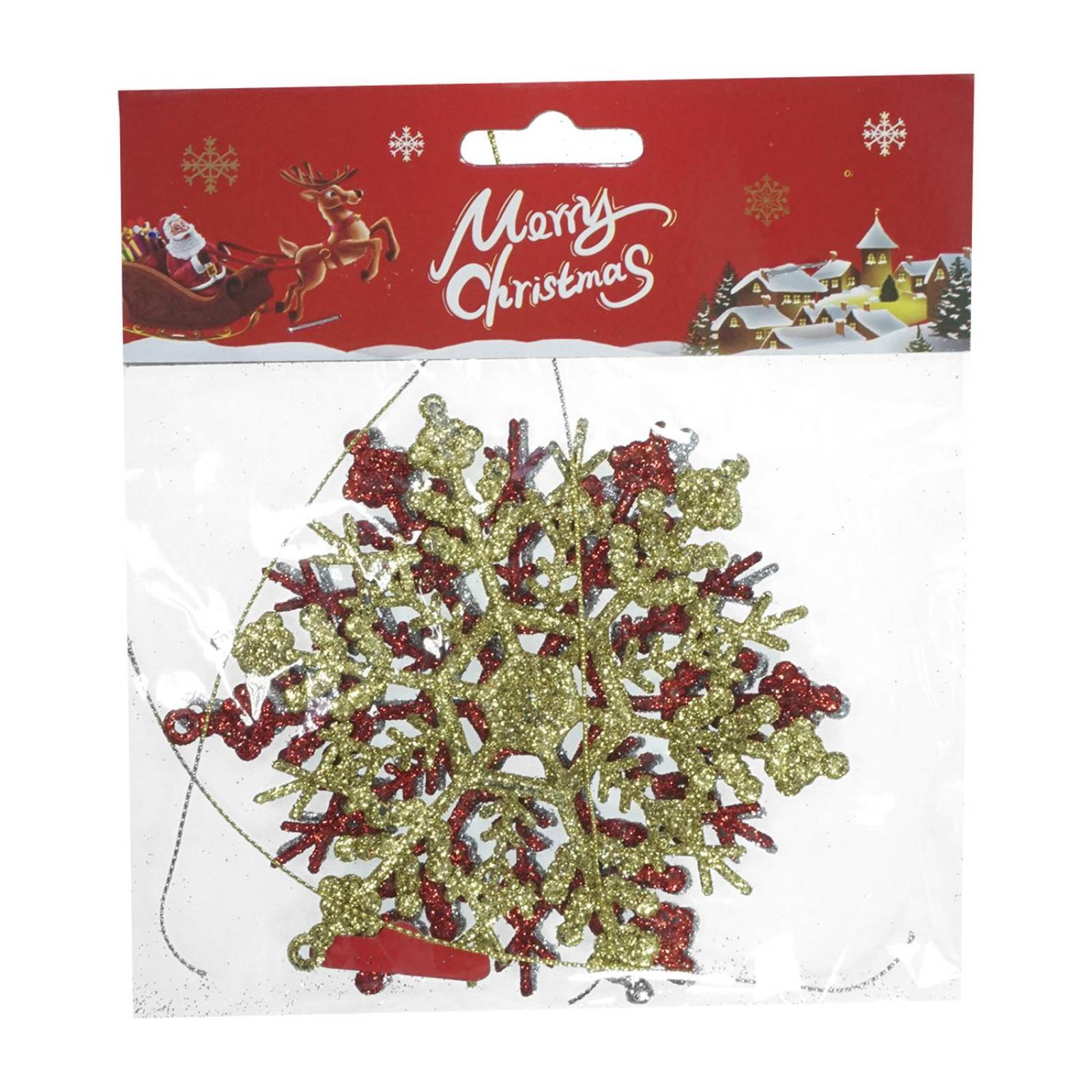 Adornos Navideños Colgantes Figura Copo De Nieve Navidad 30p 