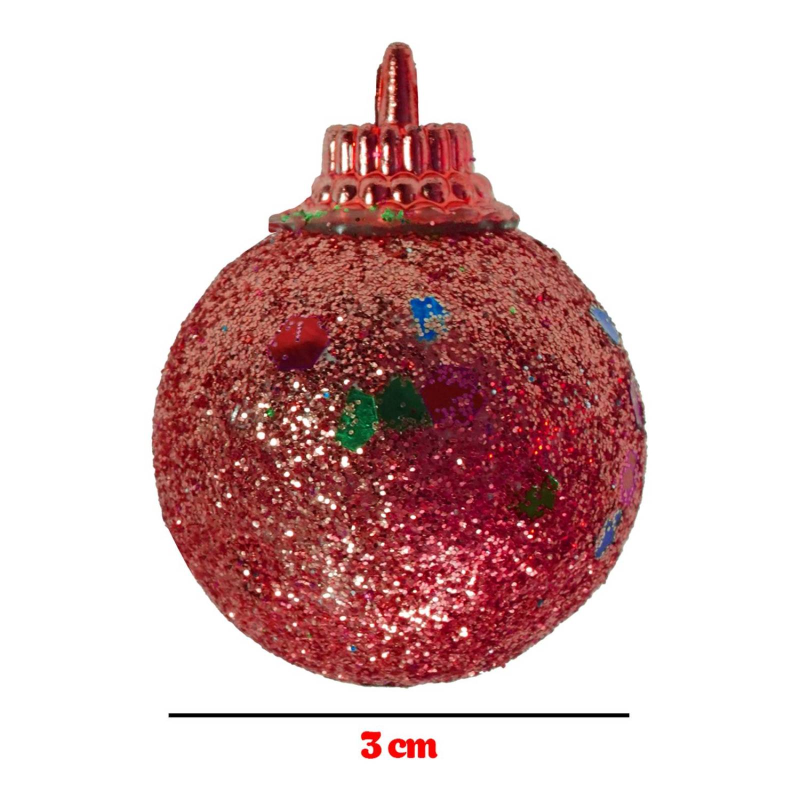 Mini Esferas Diamantadas Para Arbol Navidad Decoración 60 pz Multicolor