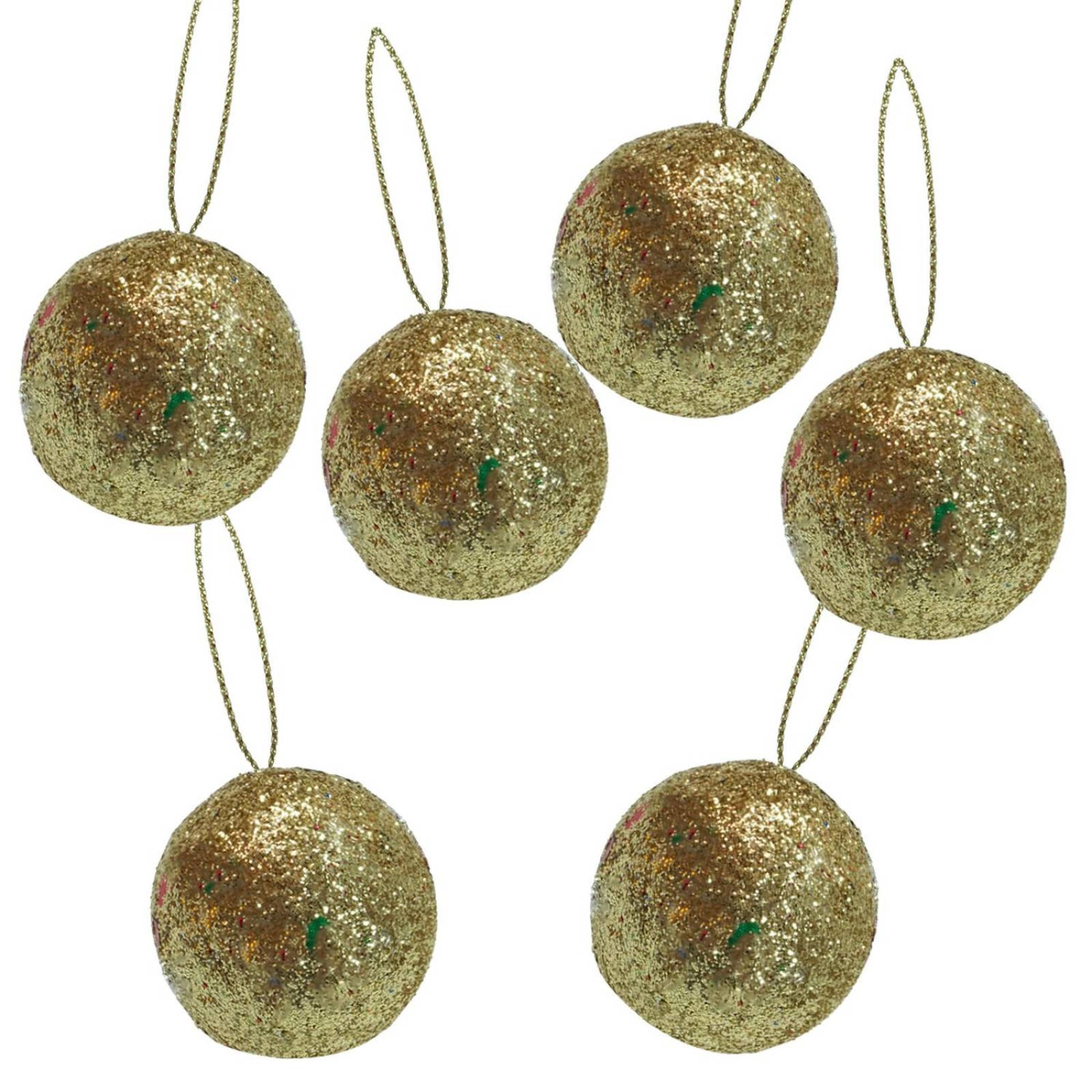 Mini Esferas Diamantadas Para Arbol Navidad Decoración 60 pz Dorado