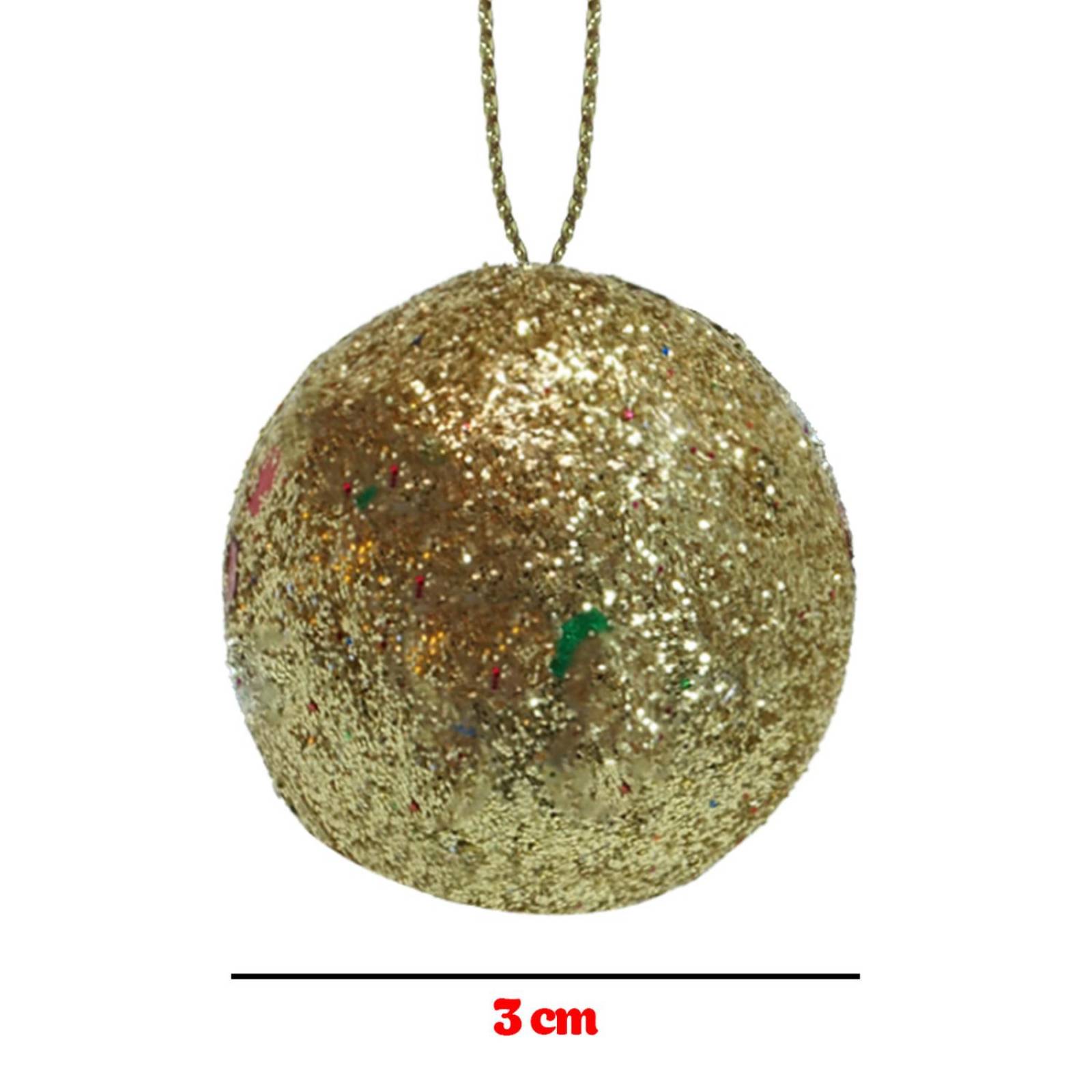 Mini Esferas Diamantadas Para Arbol Navidad Decoración 60 pz Dorado